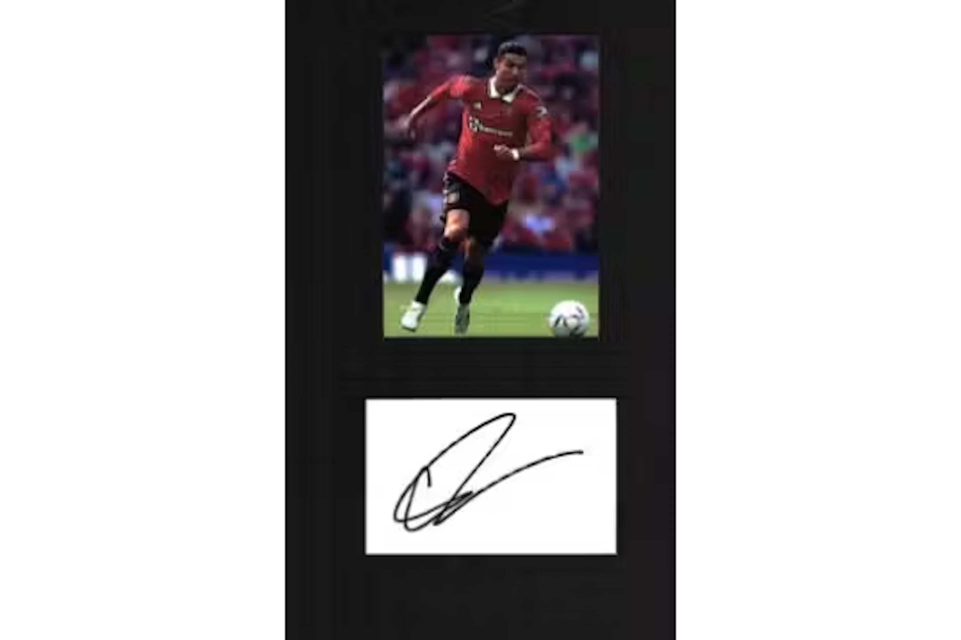 Football Cristiano Ronaldo 16x12inch mounted signature piece includes