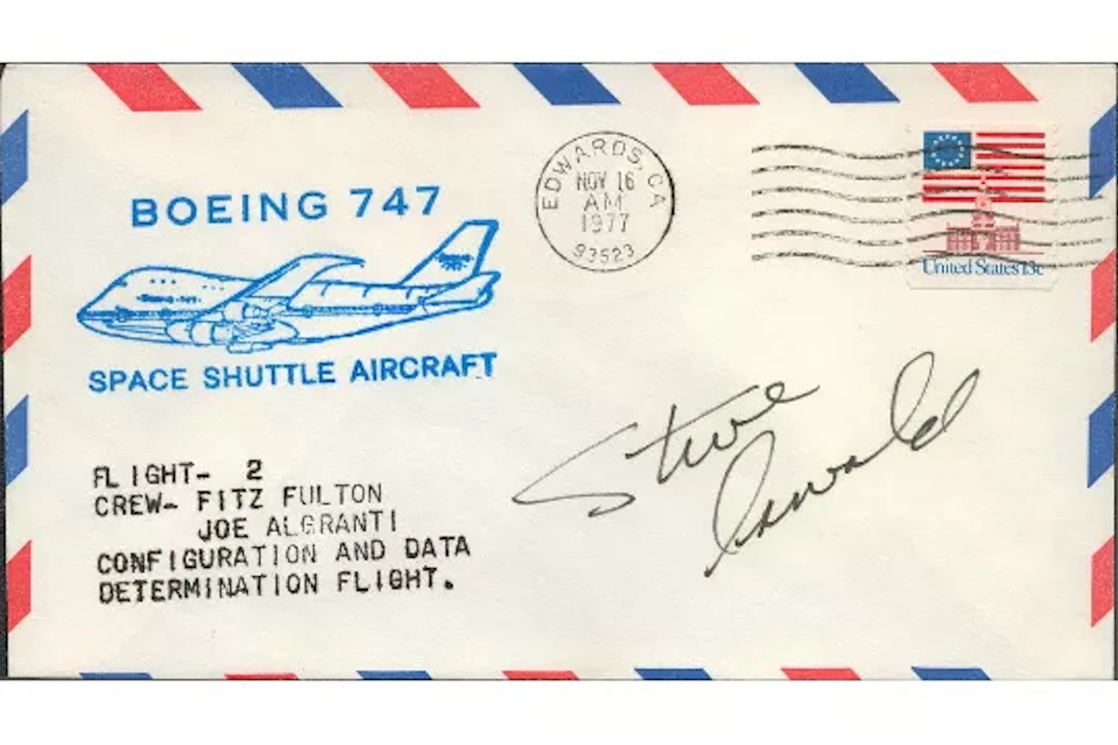Astronaut Steve Oswald signed Boeing 747 Space Shuttle Aircraft FDC