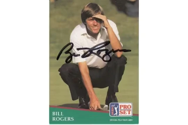 Autographed BILL ROGERS Trading Card : Issued by Pro Set from their