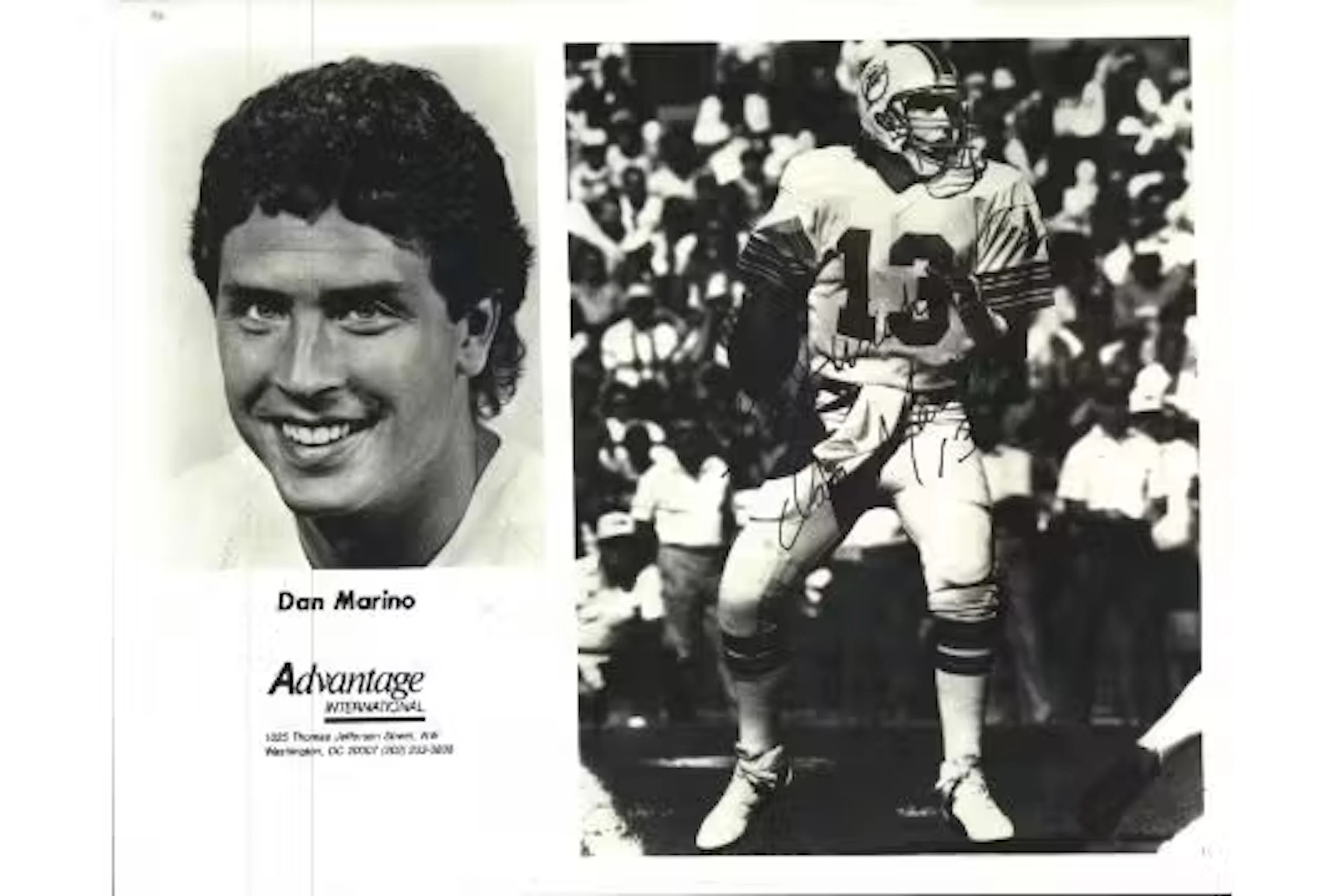 NFL Dan Marino signed 10x8inch Miami Dolphins black and white promo