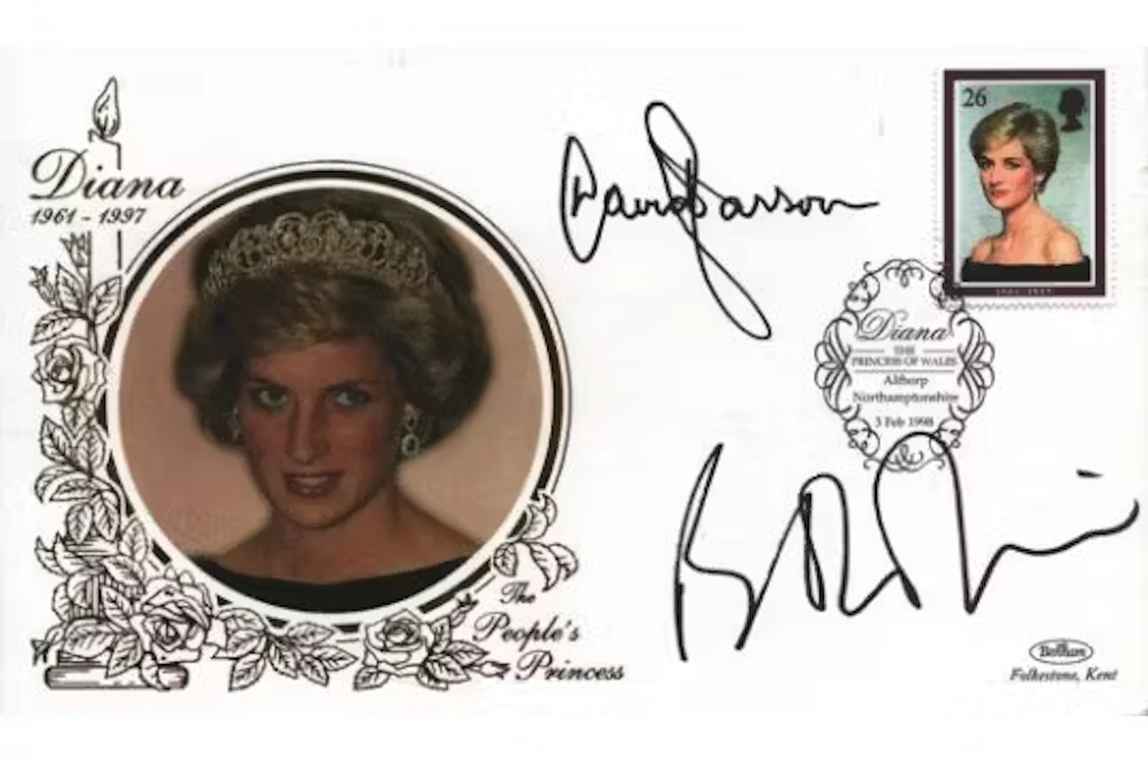 David Sassoon & Bruce Oldfield signed (British fashion designer) FDC