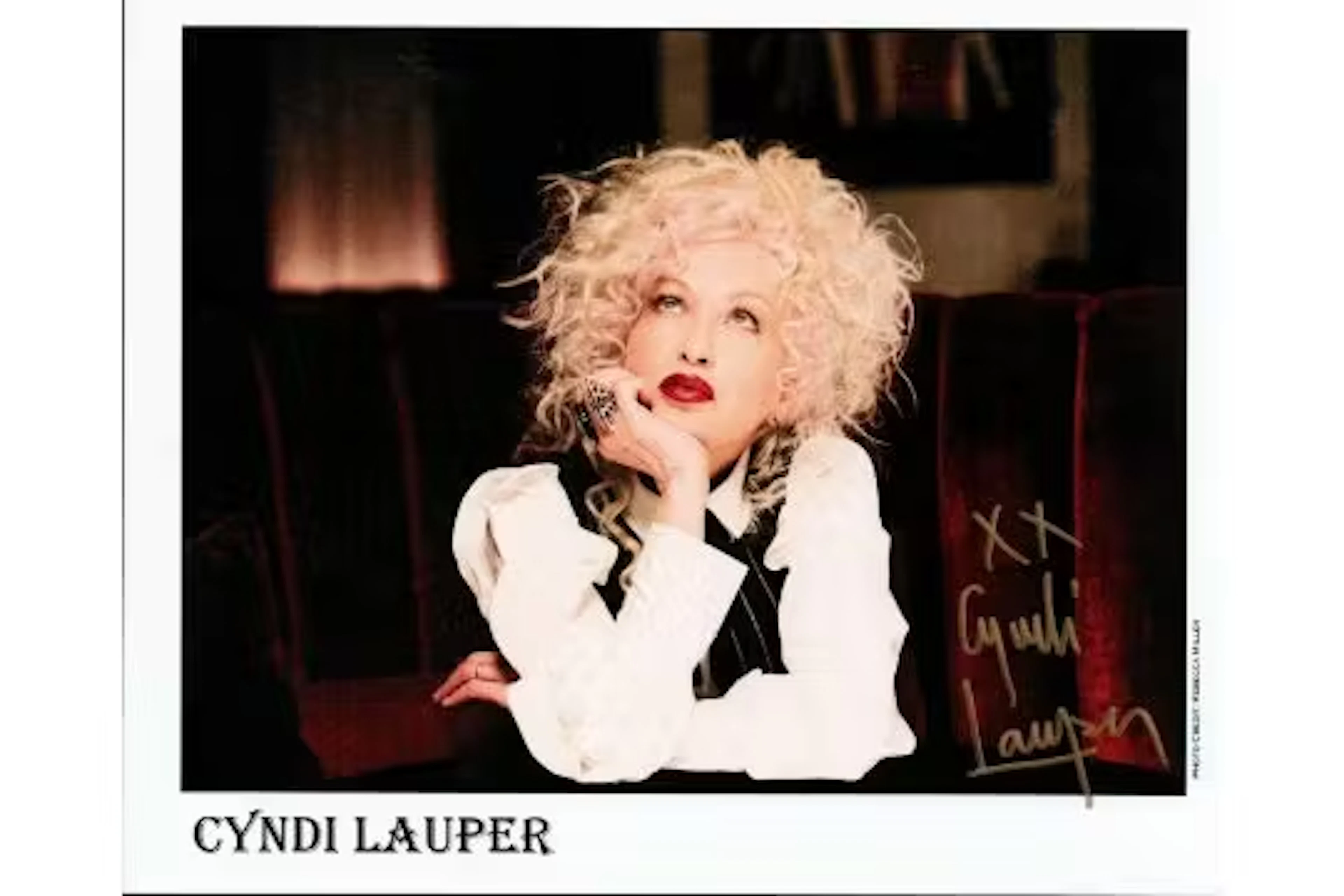 Cyndi Lauper signed 10x8inch colour photo. Good condition. All autographs