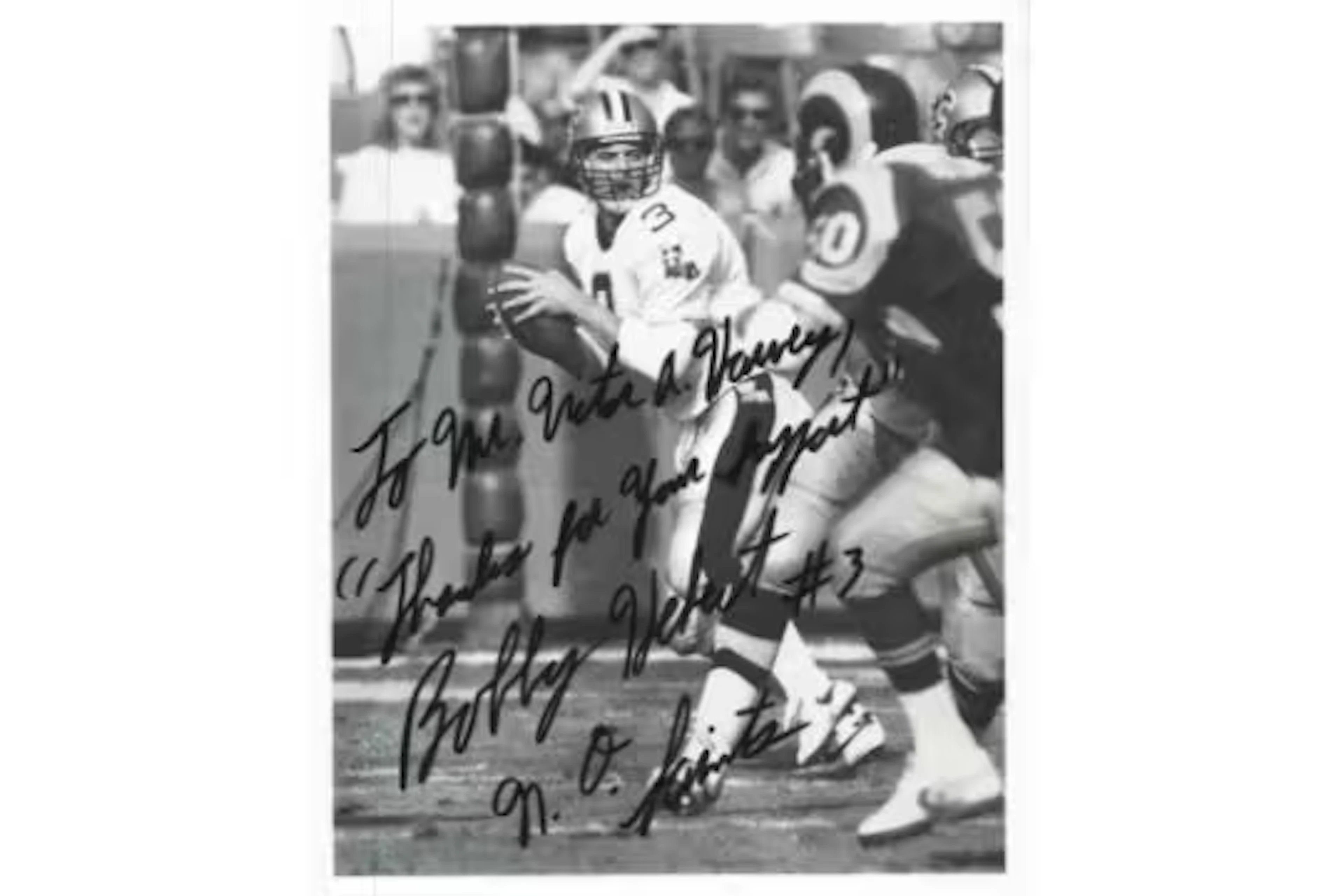NFL Bobby Herbert signed New Orleans Saints 10x8inch black and white