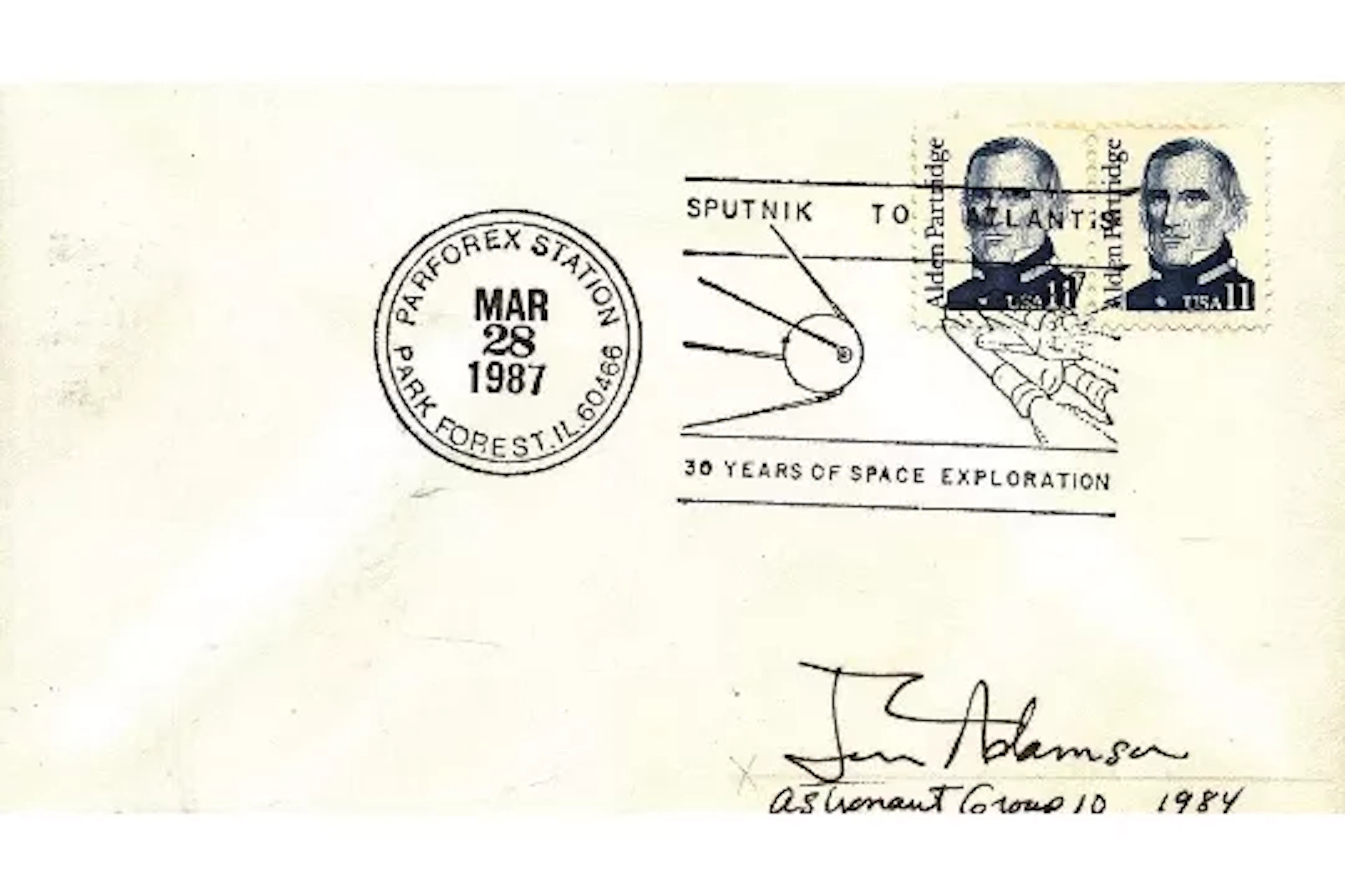 Astronaut Jim Adamson signed Sputnik to Atlantic 30 Years of Space