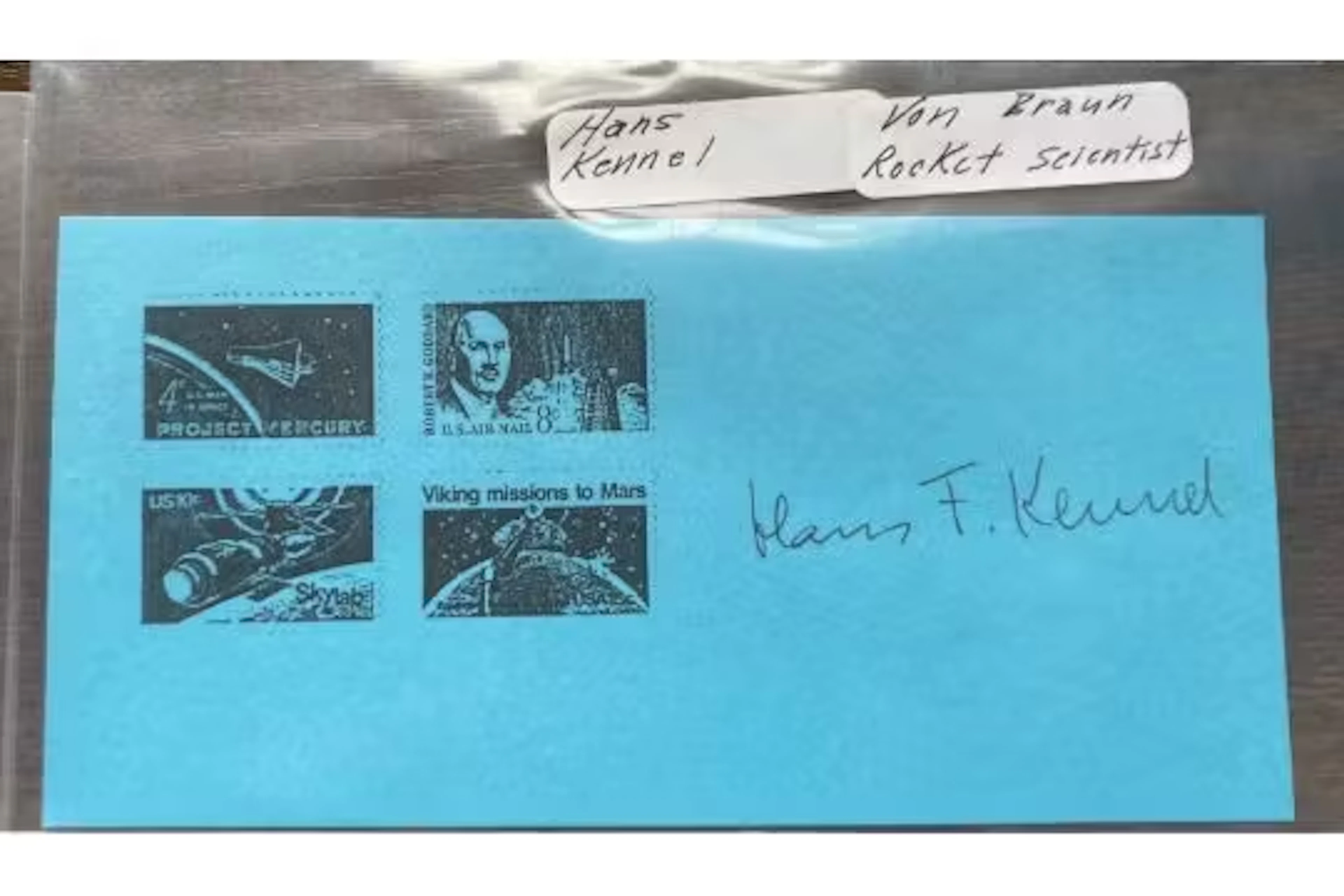 WW2 Von Braun Rocket Scientist Hans Kennel signed page Op Paperclip
