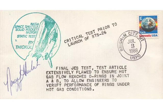 Astronaut Nancy Sherlock Critical Test STS-26 signed commemorative