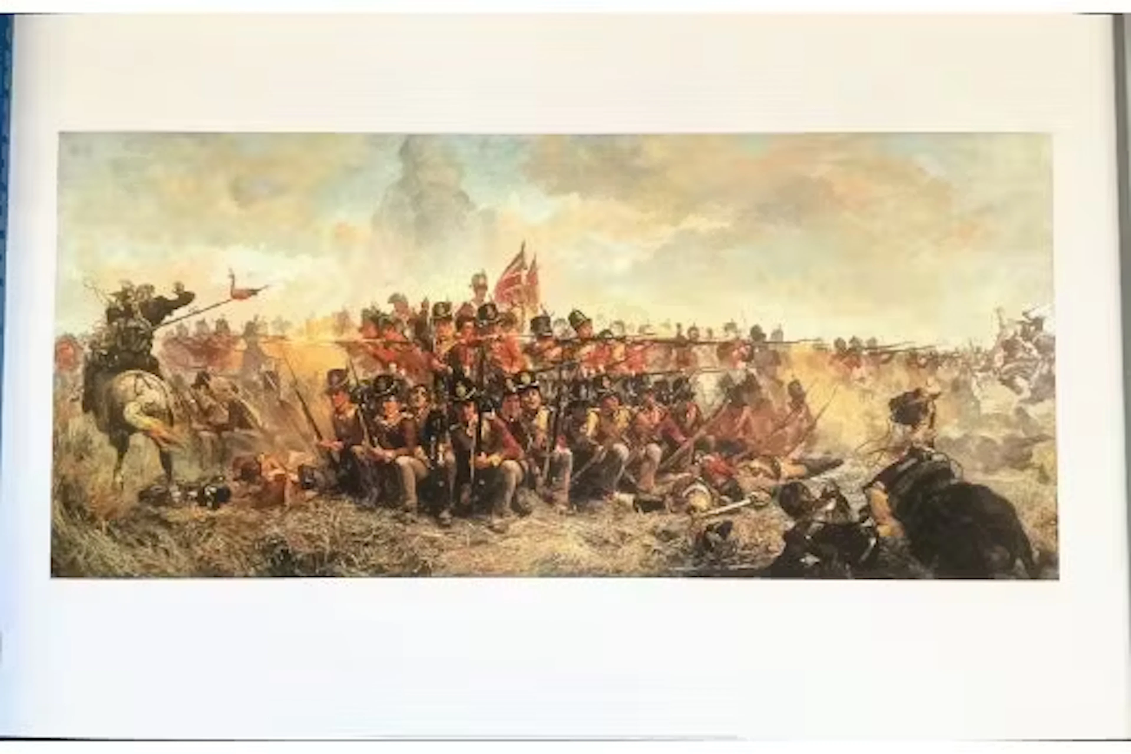 Historical Military print 34x21 inch print titled Quatre Bras 1875