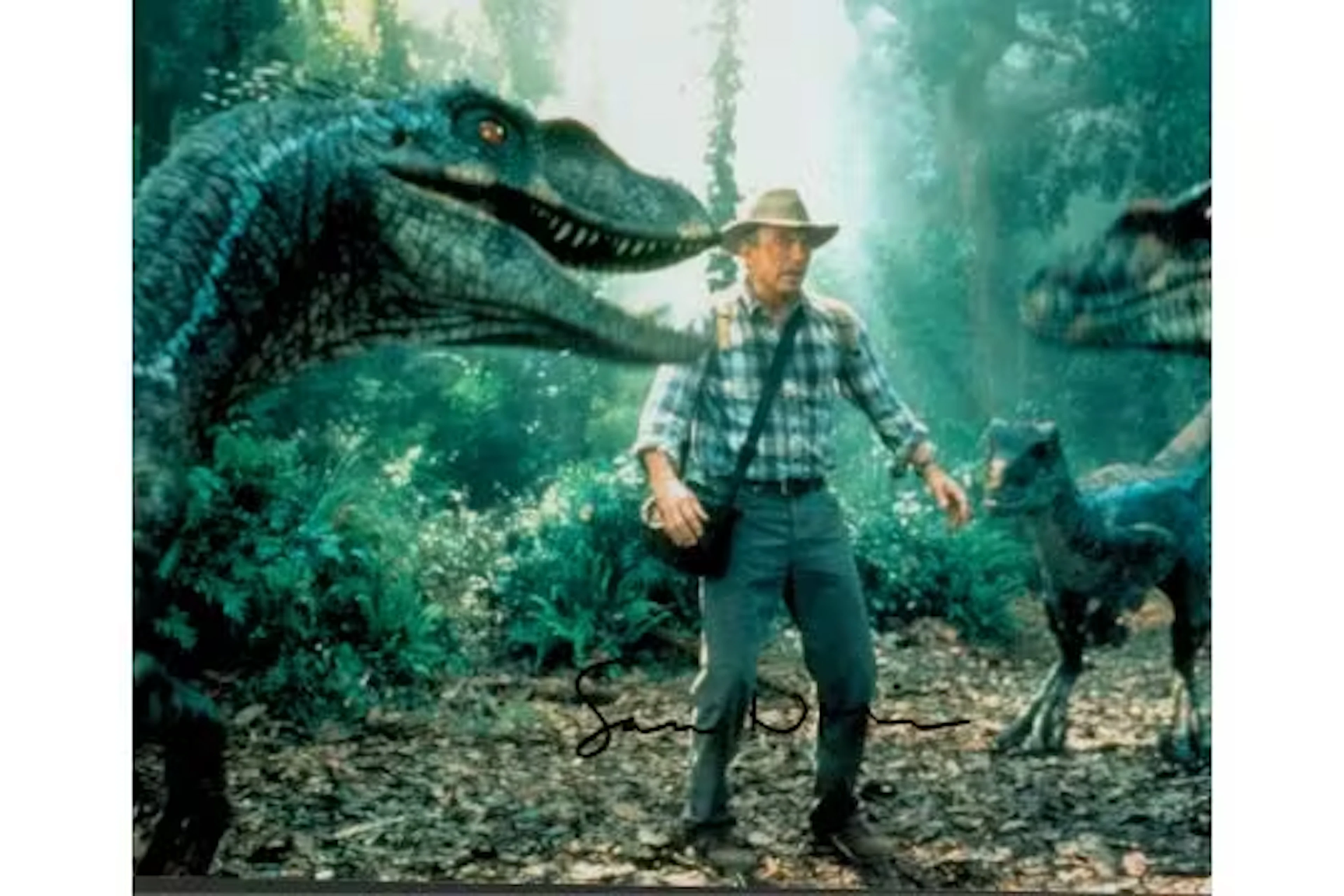 Sam Neil signed 10x8inch Jurassic Park colour photo.