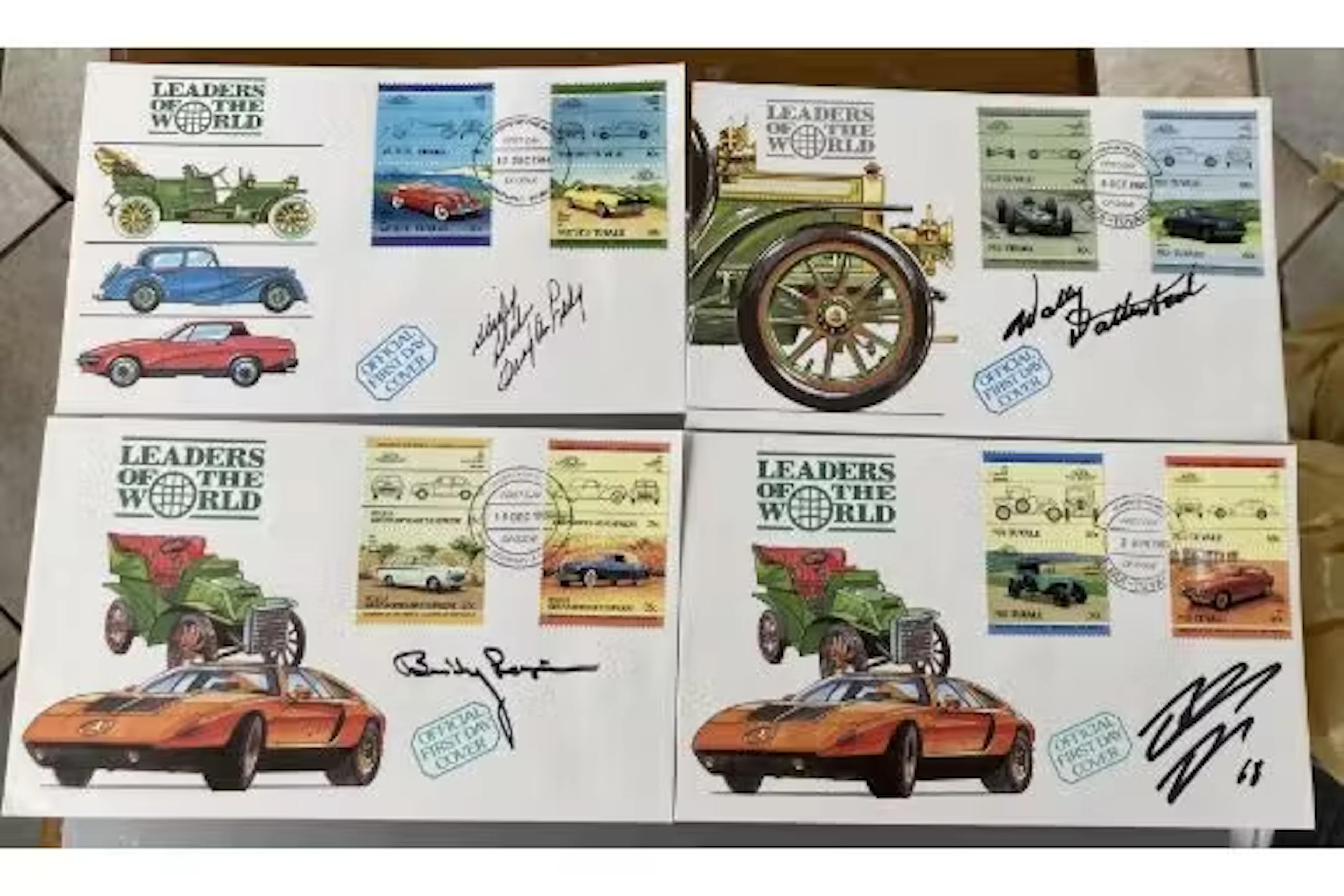 Motor Racing collection of seven signed Leaders of the World FDCs.