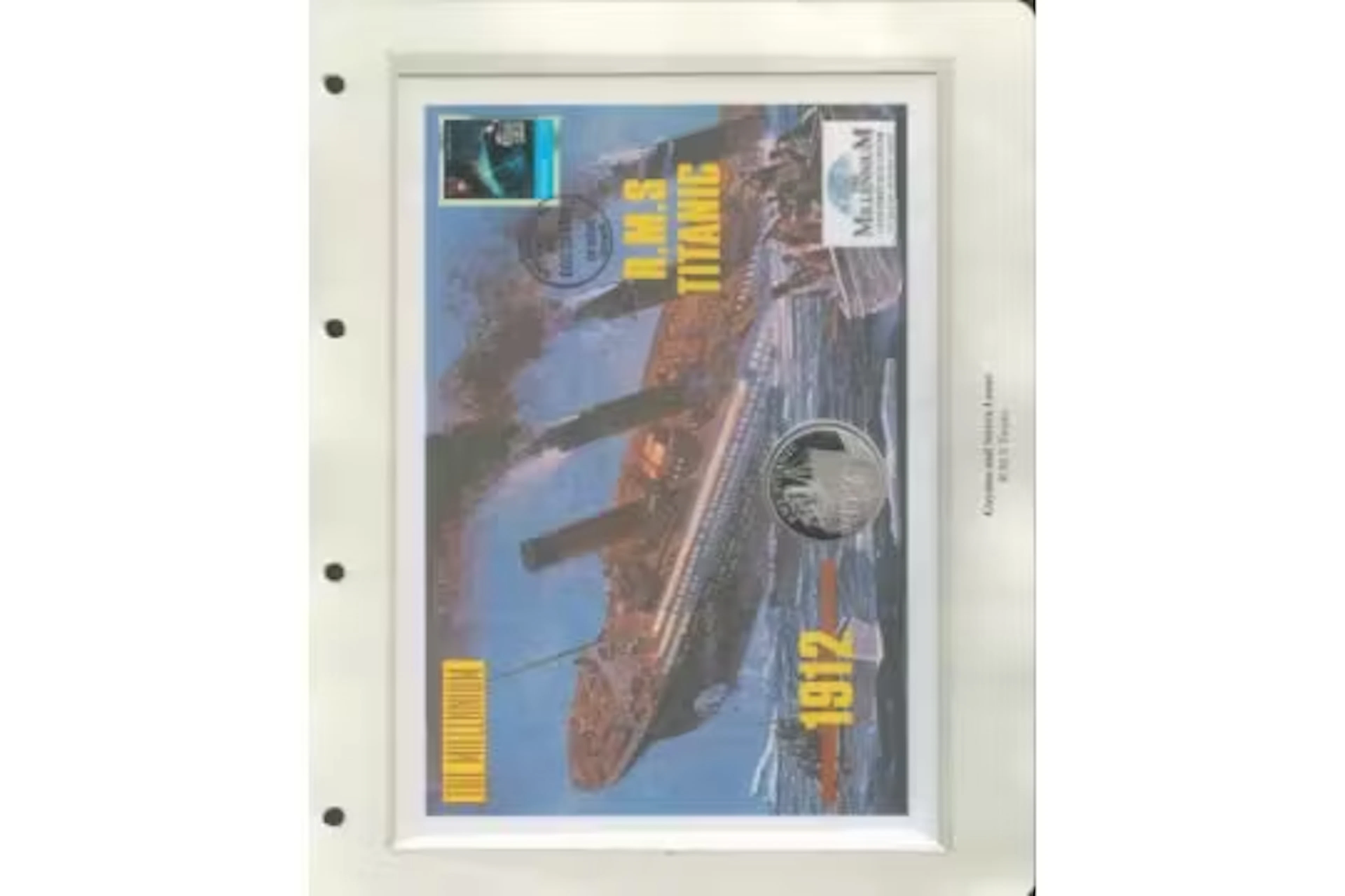 RMS Titanic coin FDC. Guyana FDI postmark. Good condition. All autographs