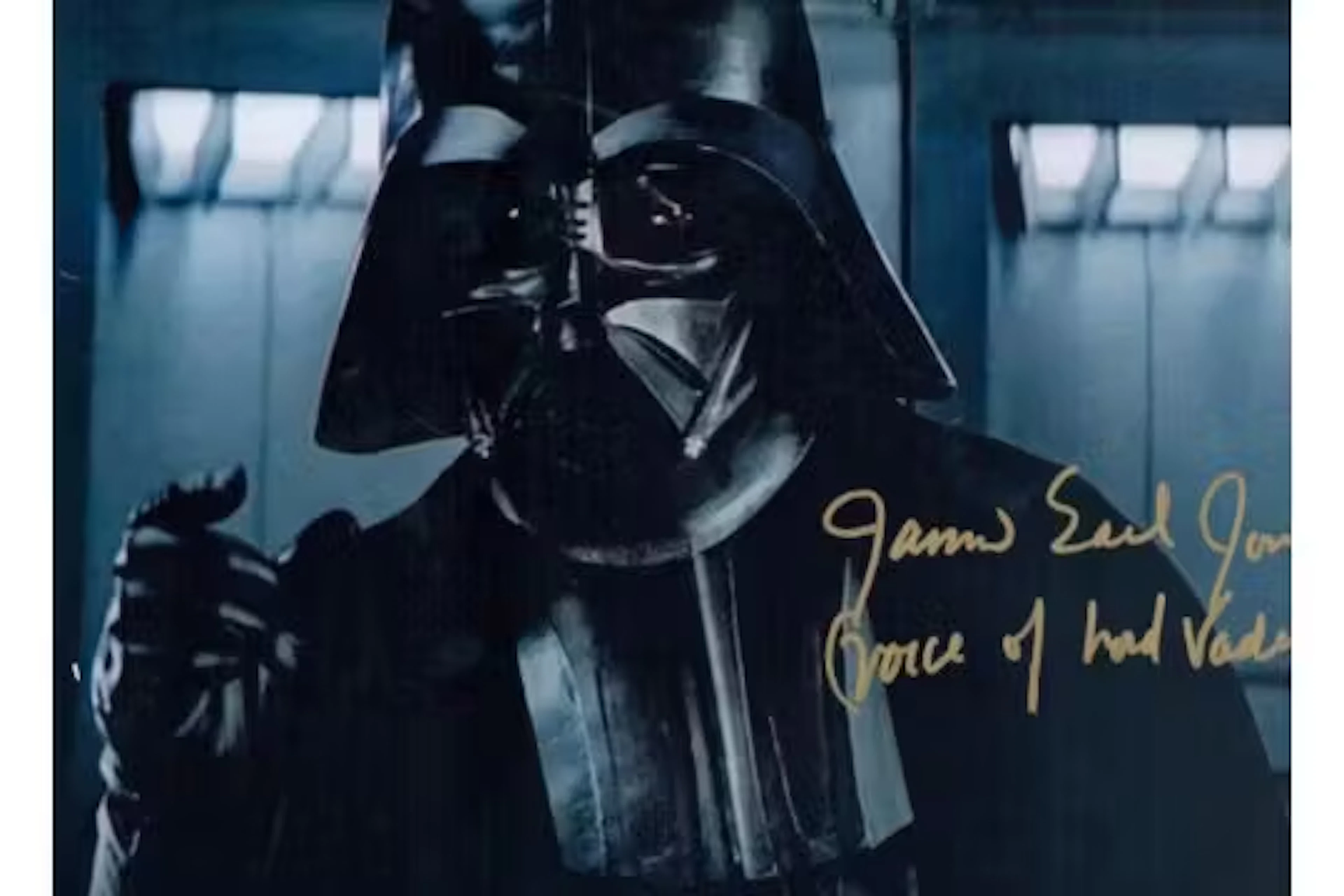 James Earl Jones signed colourised photo 10x8 Darth Vader. Good condition.