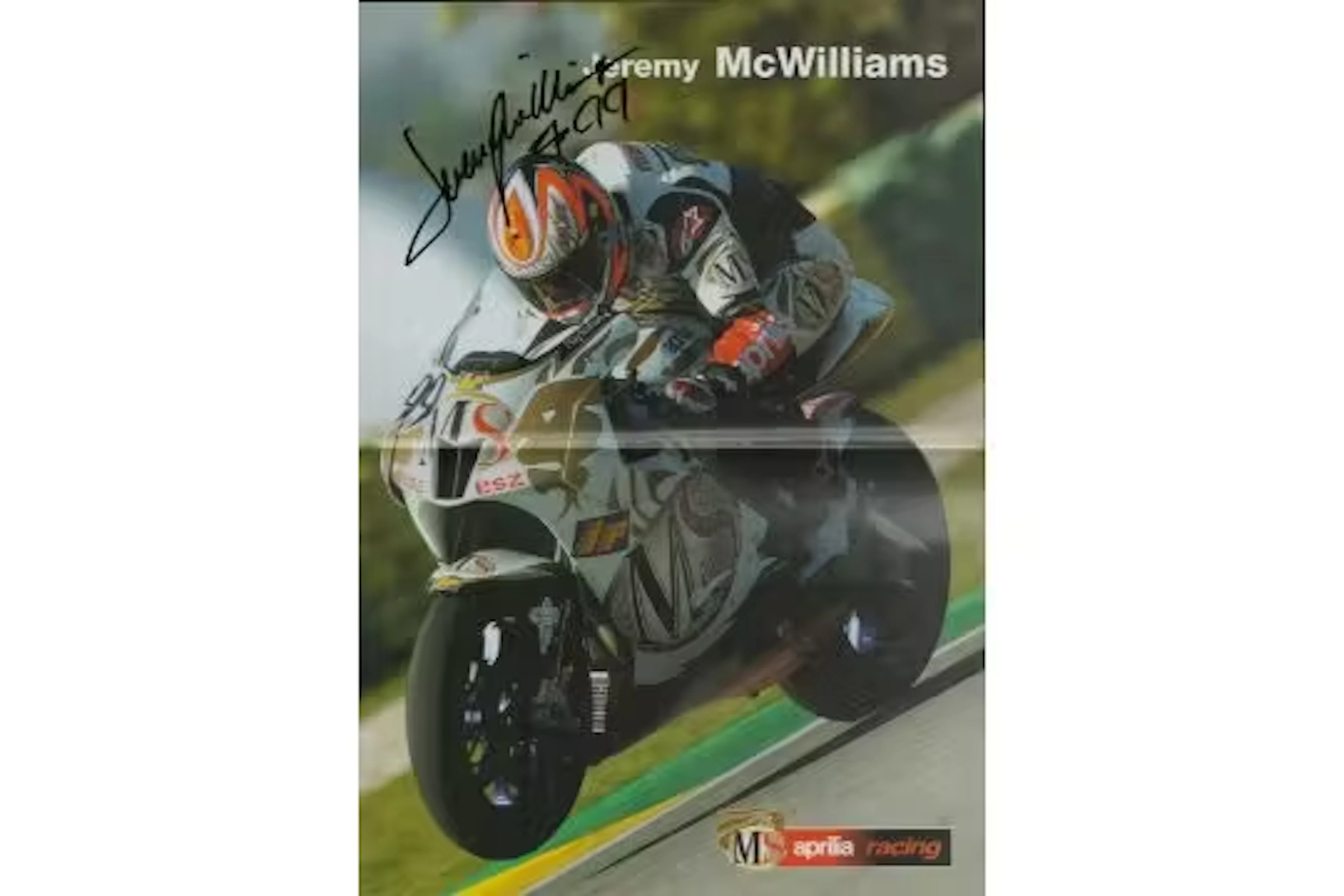 Jeremy McWilliams signed poster 16.5x11.75 Inch. Is a British motorcycle