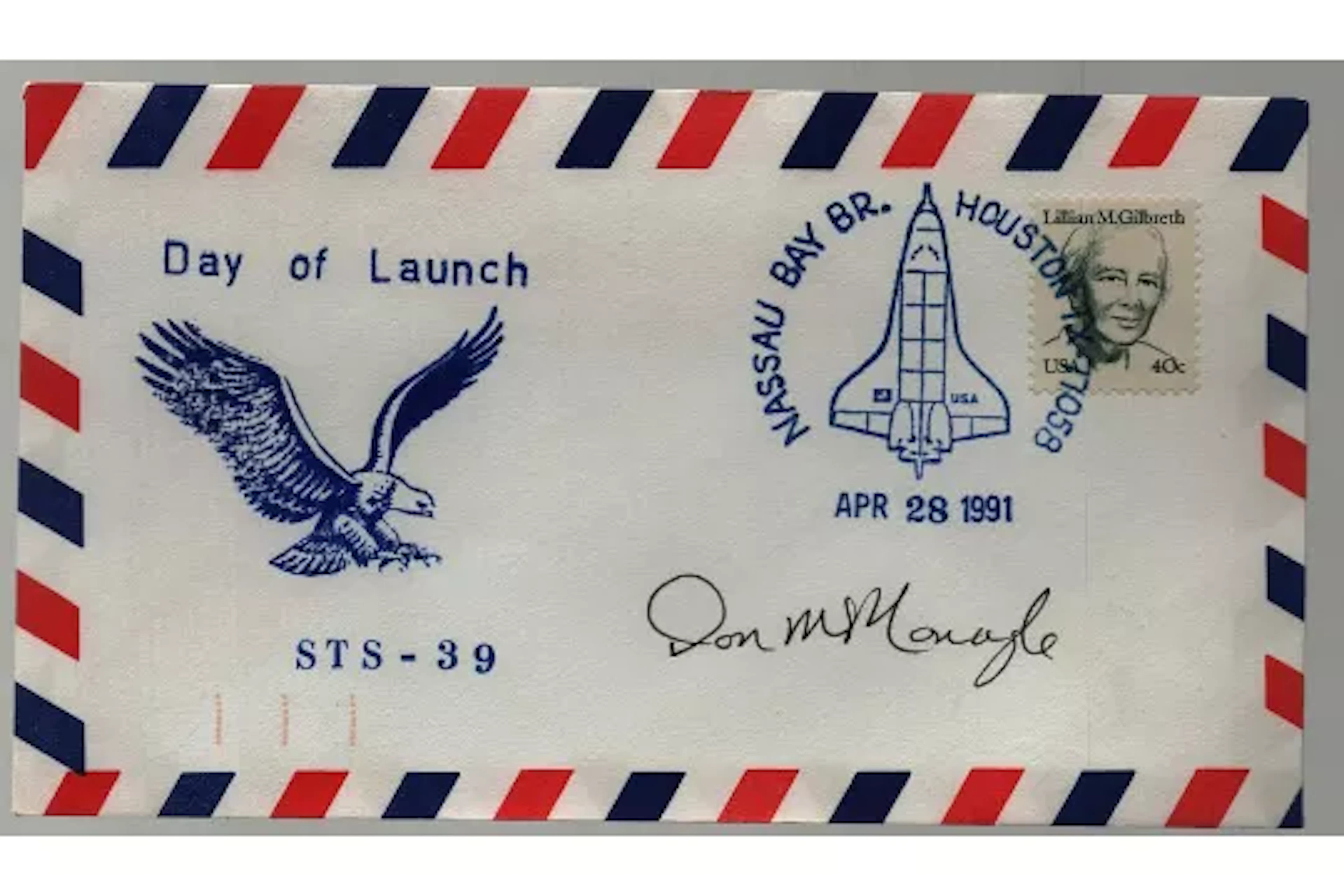 Astronaut Don McMonagle signed STS-39 Day of Launch NASA commemorative