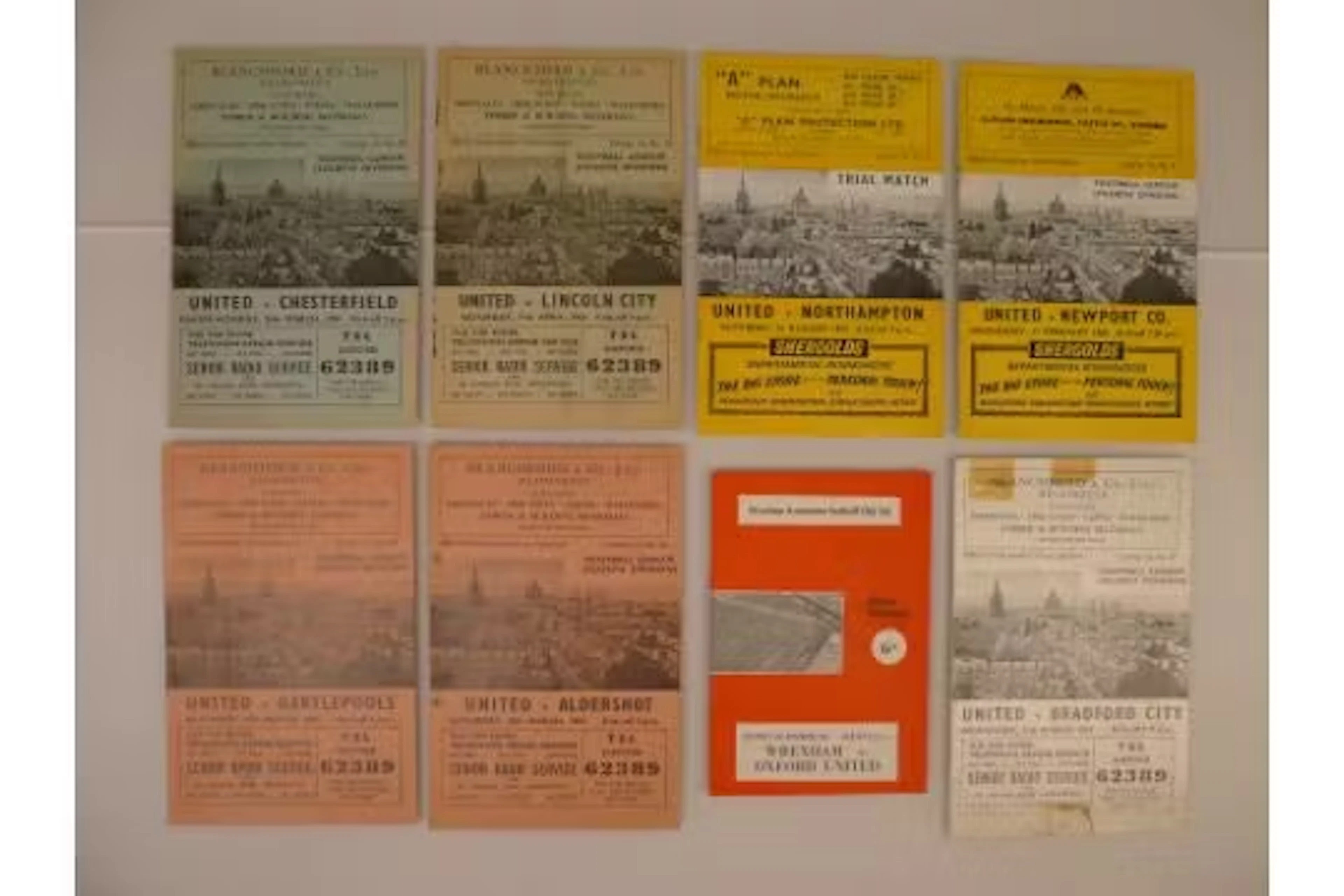 8 x Oxford United 1964-65 football programmes, Vs Hartlepool United