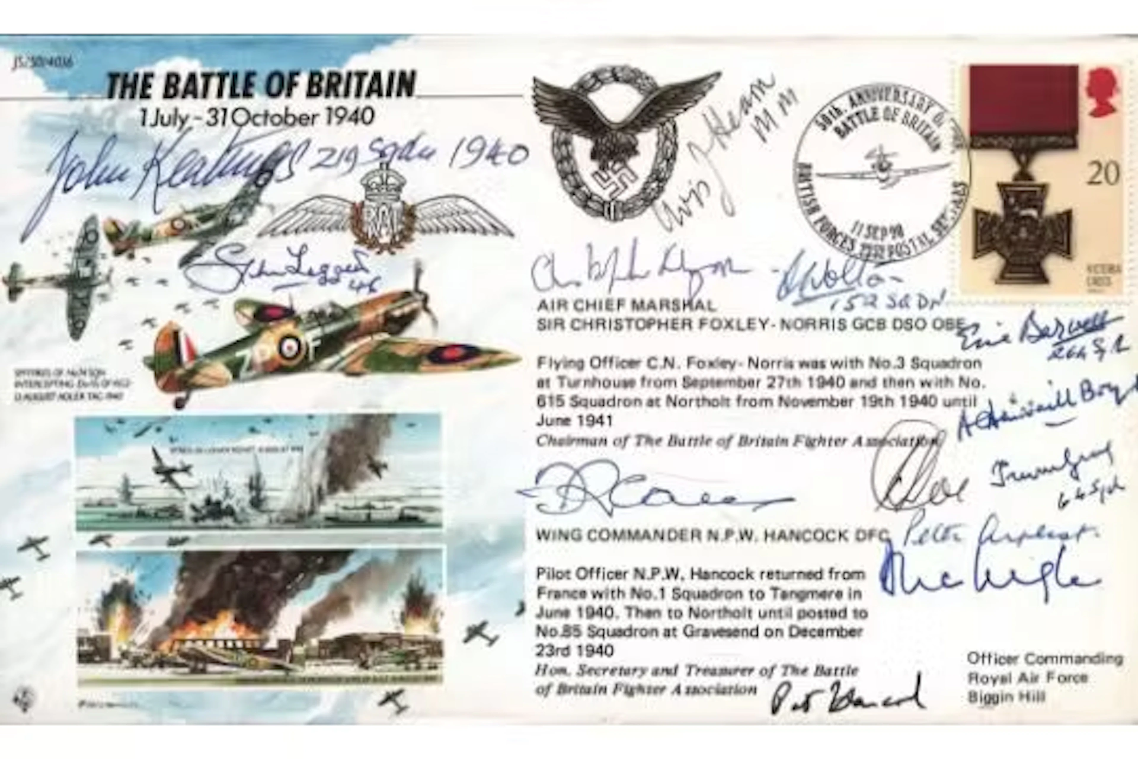 WWII The Battle of Britain 1 July - 31 October 1940 FDC signed by