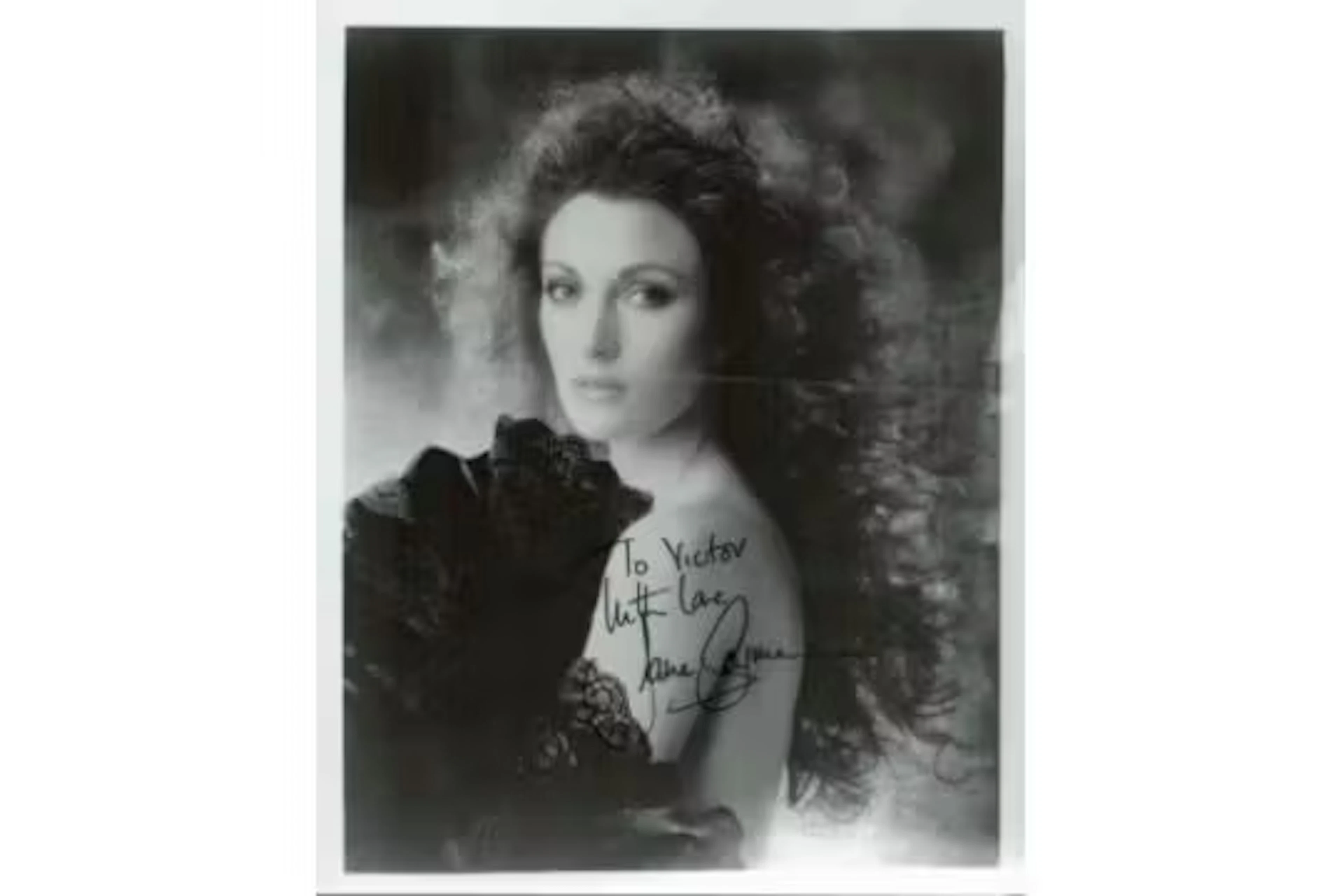 Jane Seymour signed 10x8inch black and white photo. Good condition.