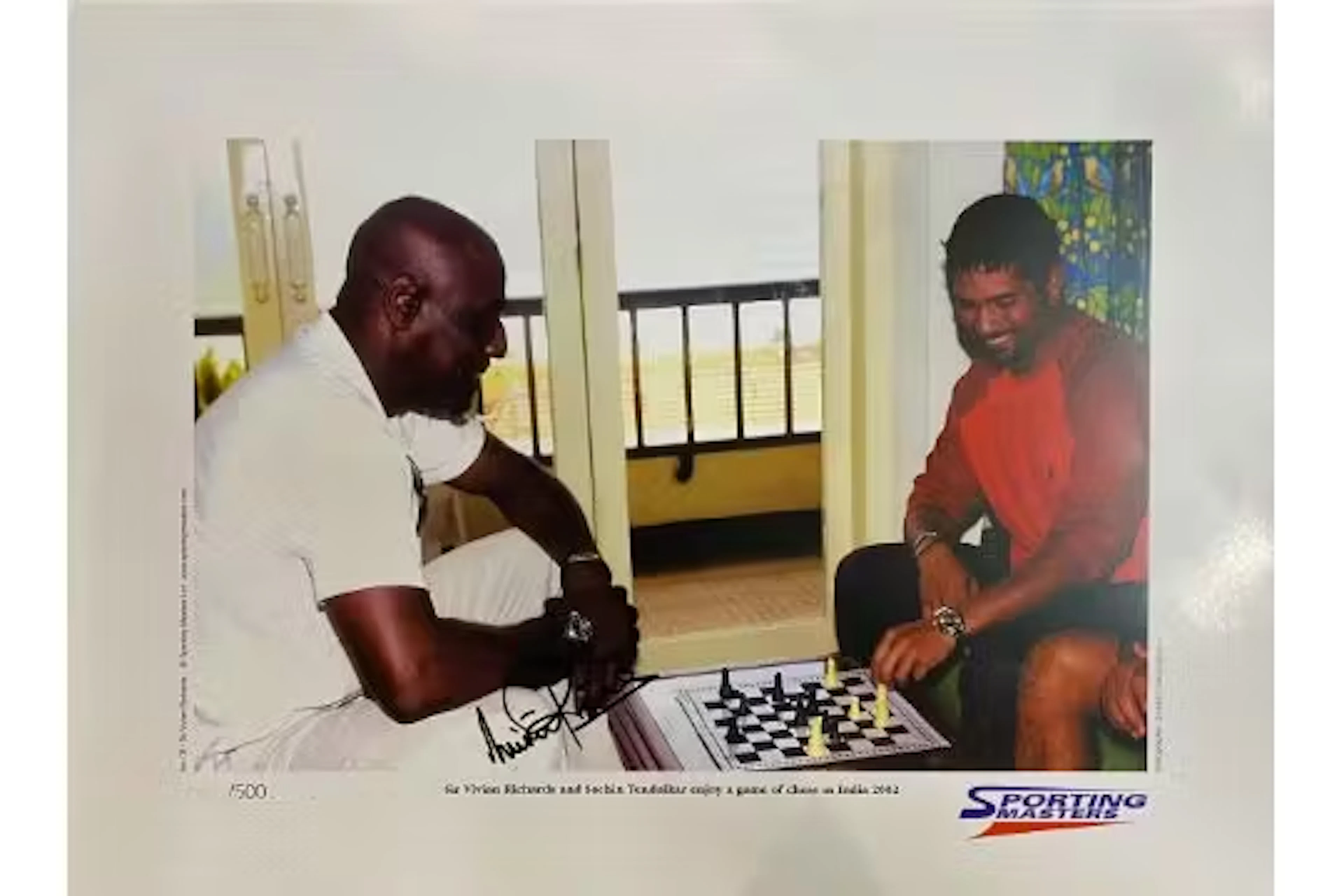 Viv Richards with Sachin Tendulkar Sehwag signed limited edition print