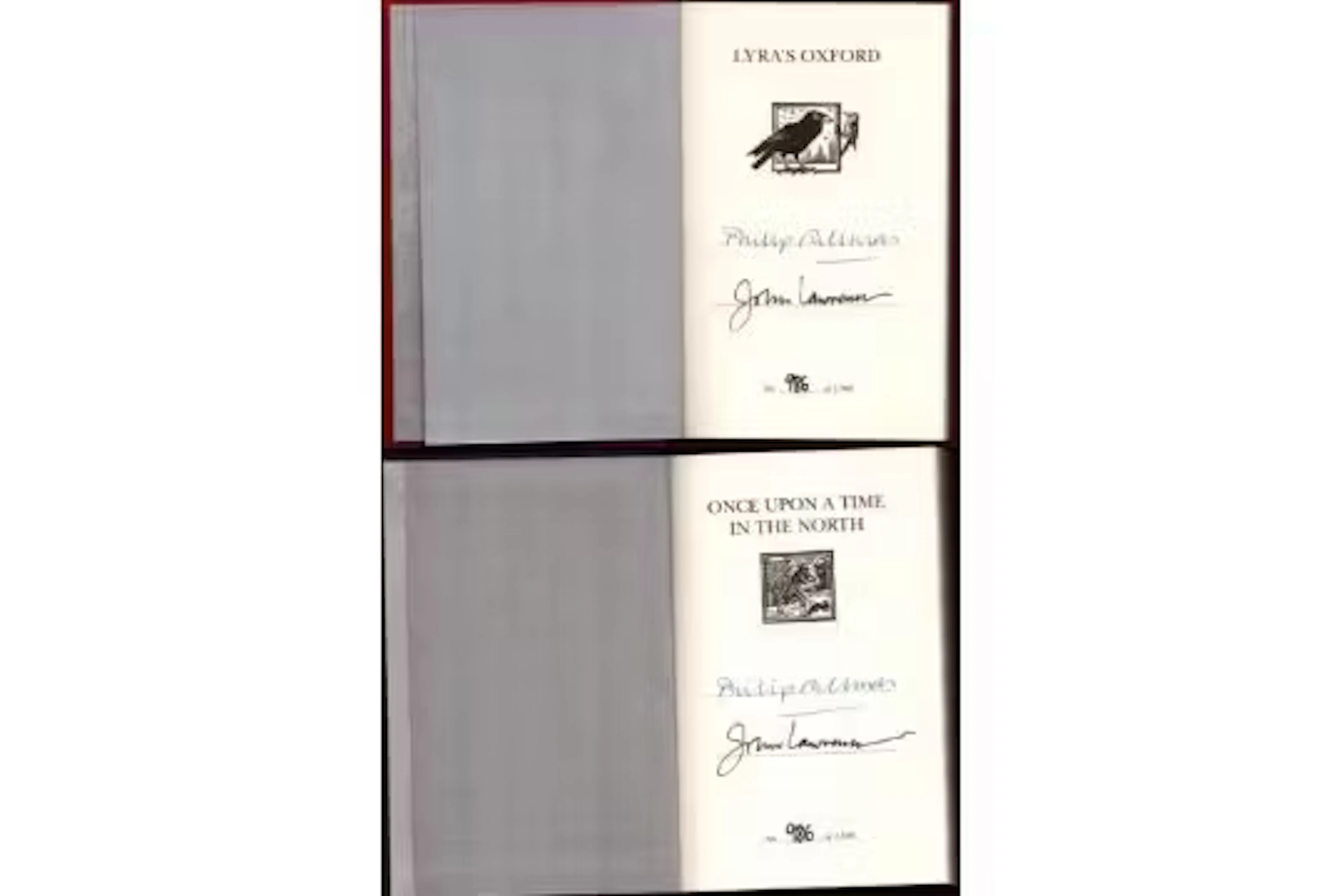 Philip Pullman and John Lawrence signed Once Upon a Time in the North