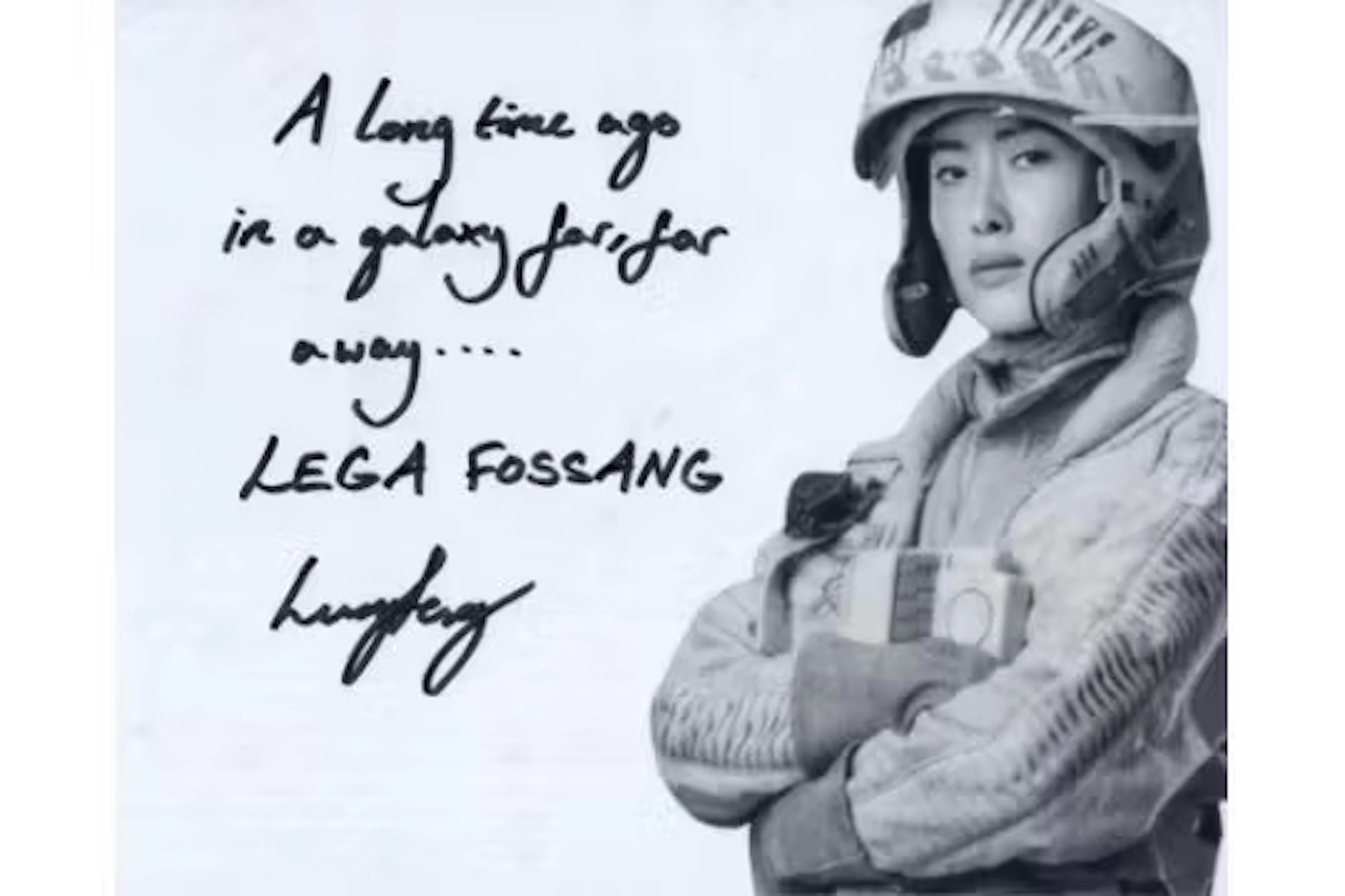 Star Wars B&W 8x10 photo signed by actress Lucy Feng as Lega Fossang