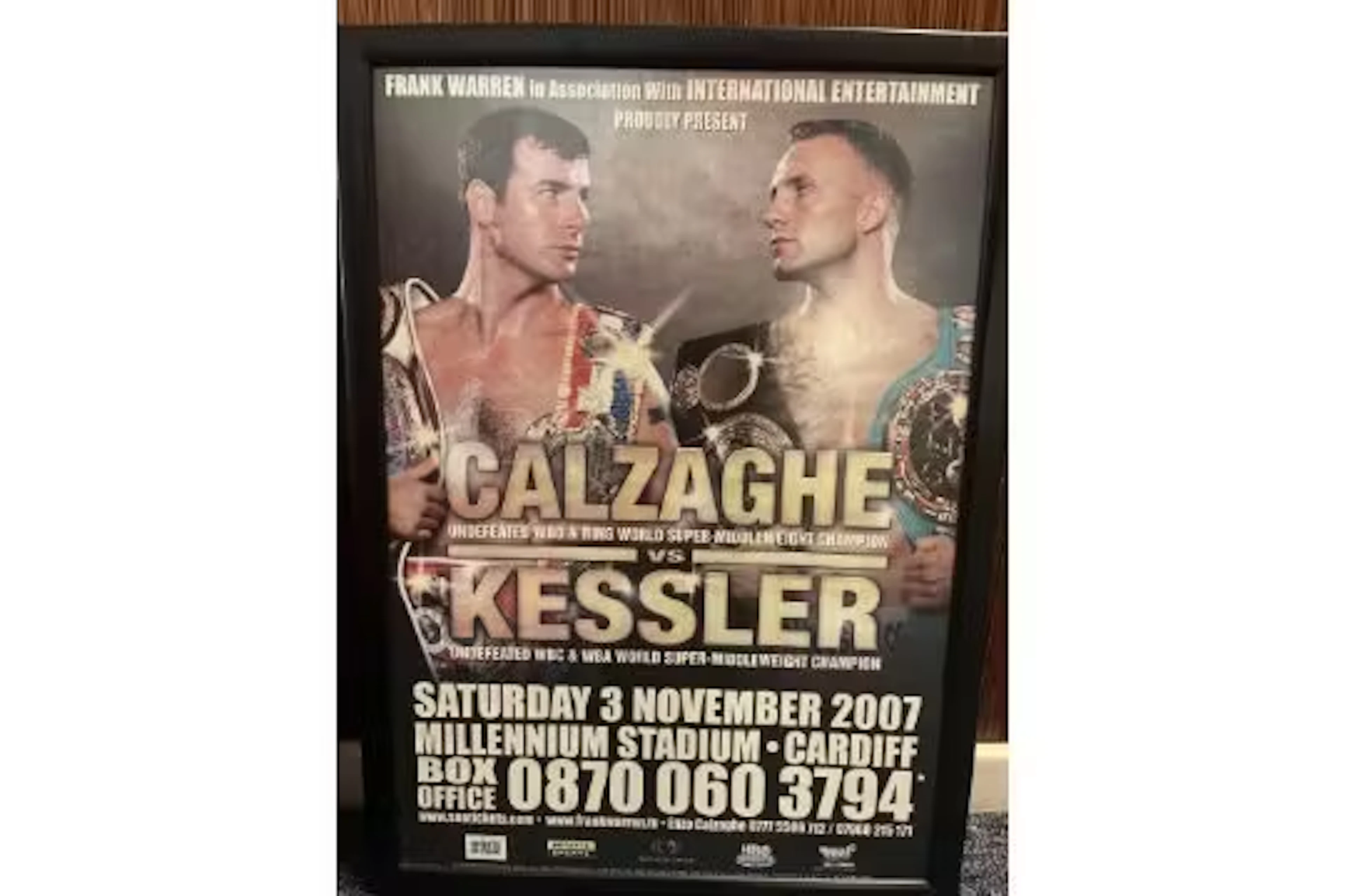 Calzaghe v Kessler original boxing promo poster. Saturday 3 November