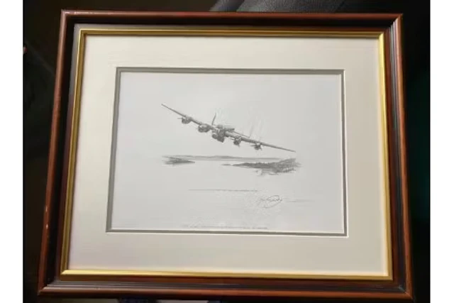 WW2 Guy Gibson at Mohne Dam Nicolas Trudgian original pencil drawing