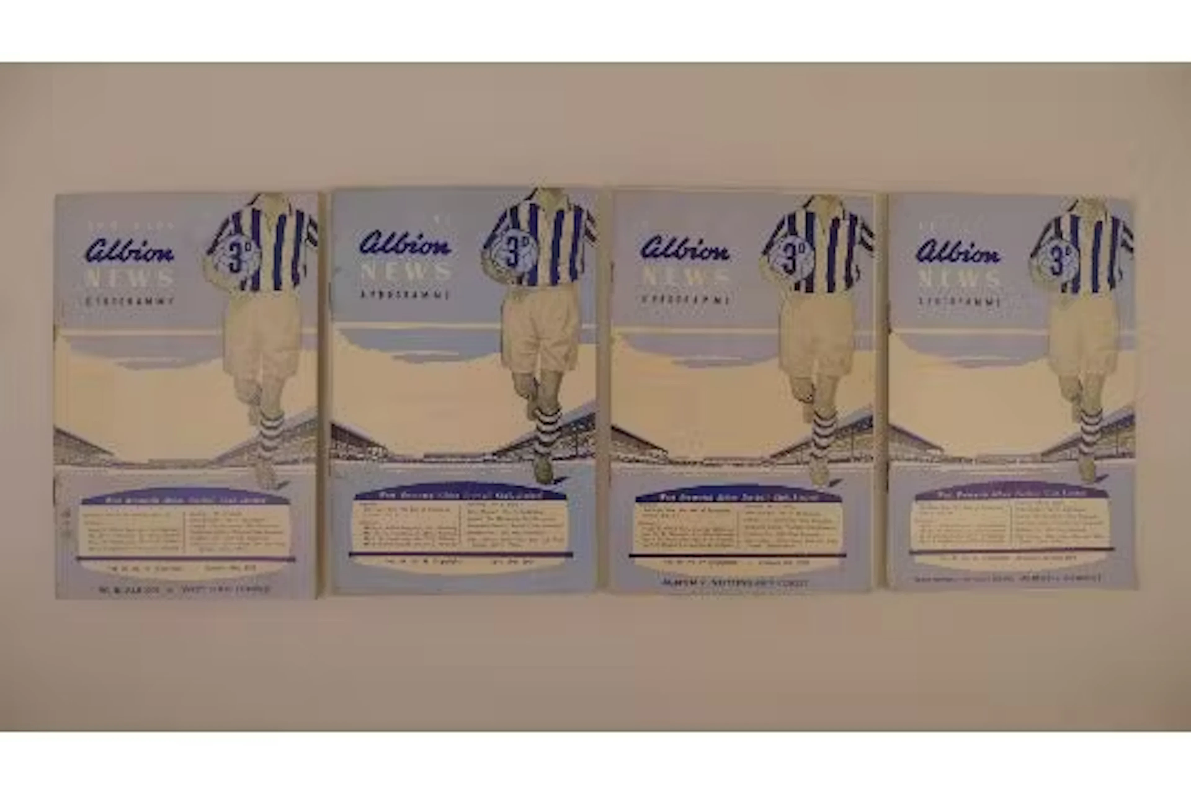 4 x West Bromwich Albion 1957-58 football programmes, Vs Bolton Wanderers