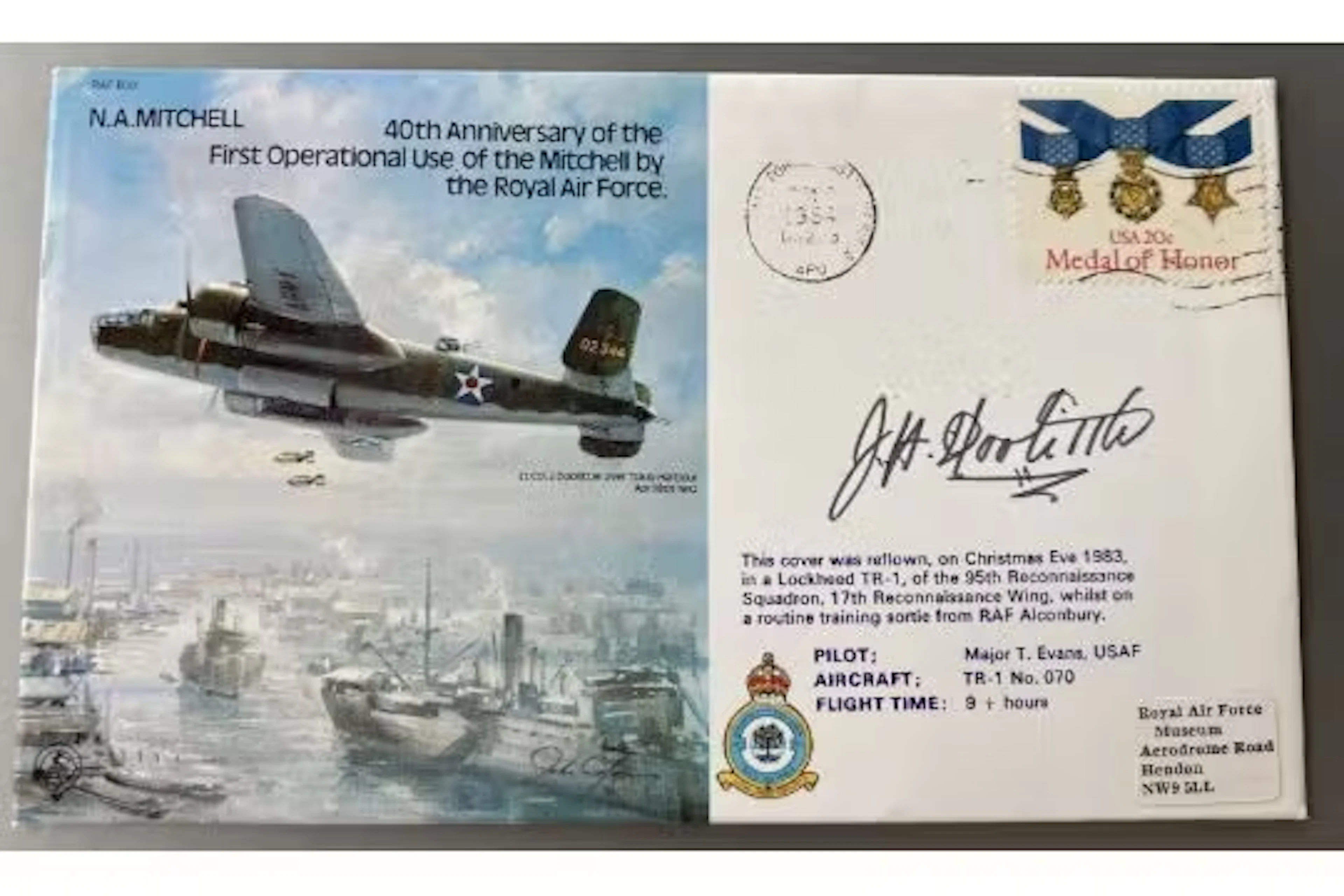 Jimmy Doolittle signed 1983 Mitchell Bomber cover. Doolittle was an