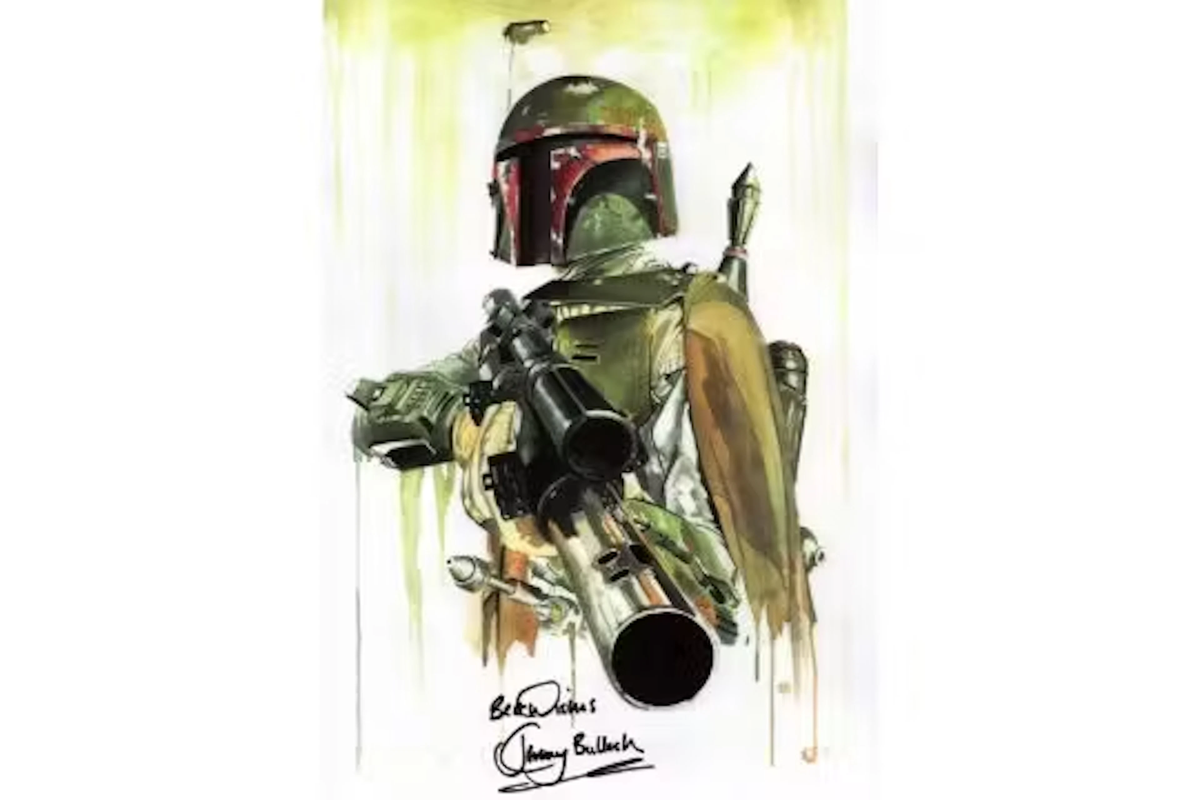 Jeremy Bulloch signed 16x12 inch 'Boba Fett' Star Wars colour print.
