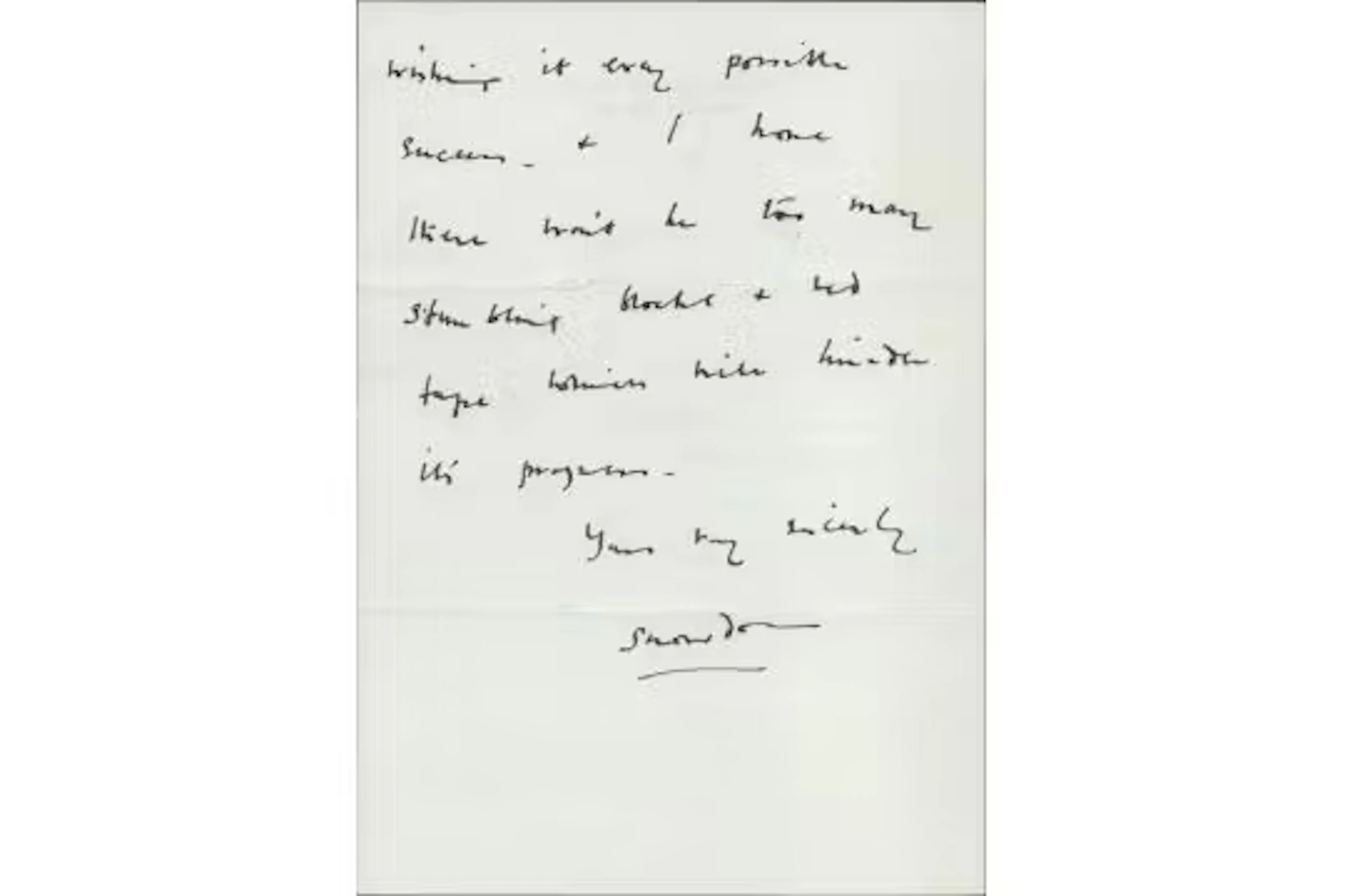Lord Snowdon ALS concerning Covent garden opera. Good condition. All
