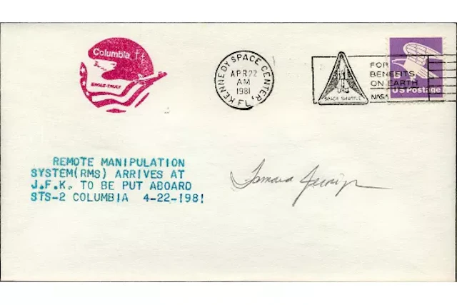 Astronaut Tammy Jernigan signed RMS system STS-2 Columbia commemorative