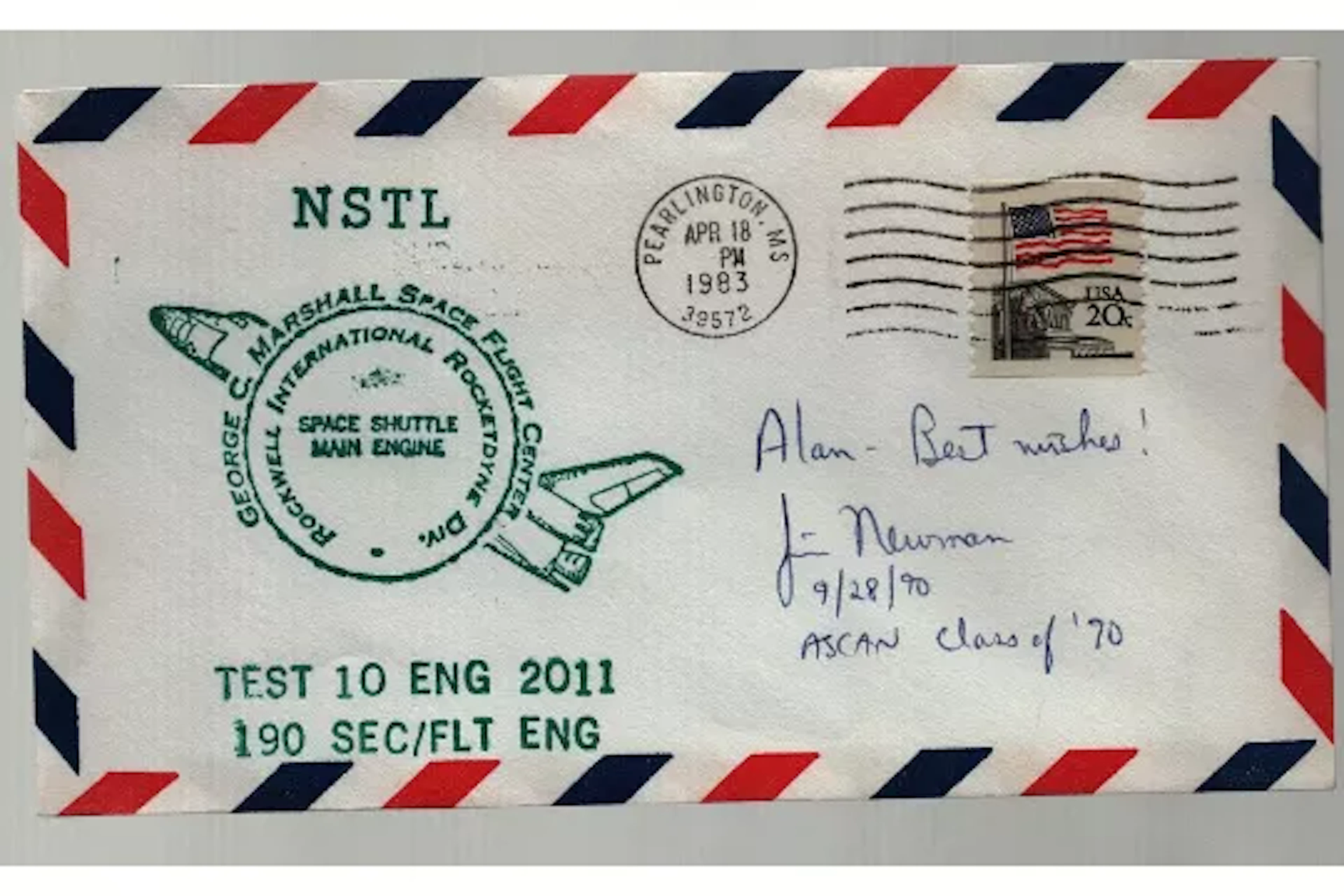 Astronaut Jim Newman NSTL Space Shuttle Main Engine FDC PM Pearlington