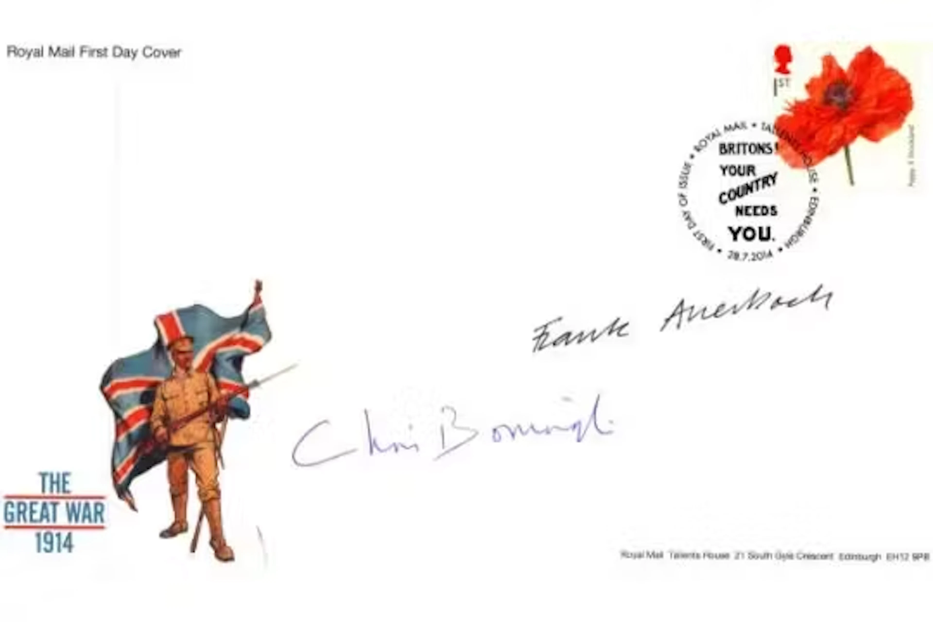 Chris Bonnington and Frank Auerbach signed The Great War 1914 FDC