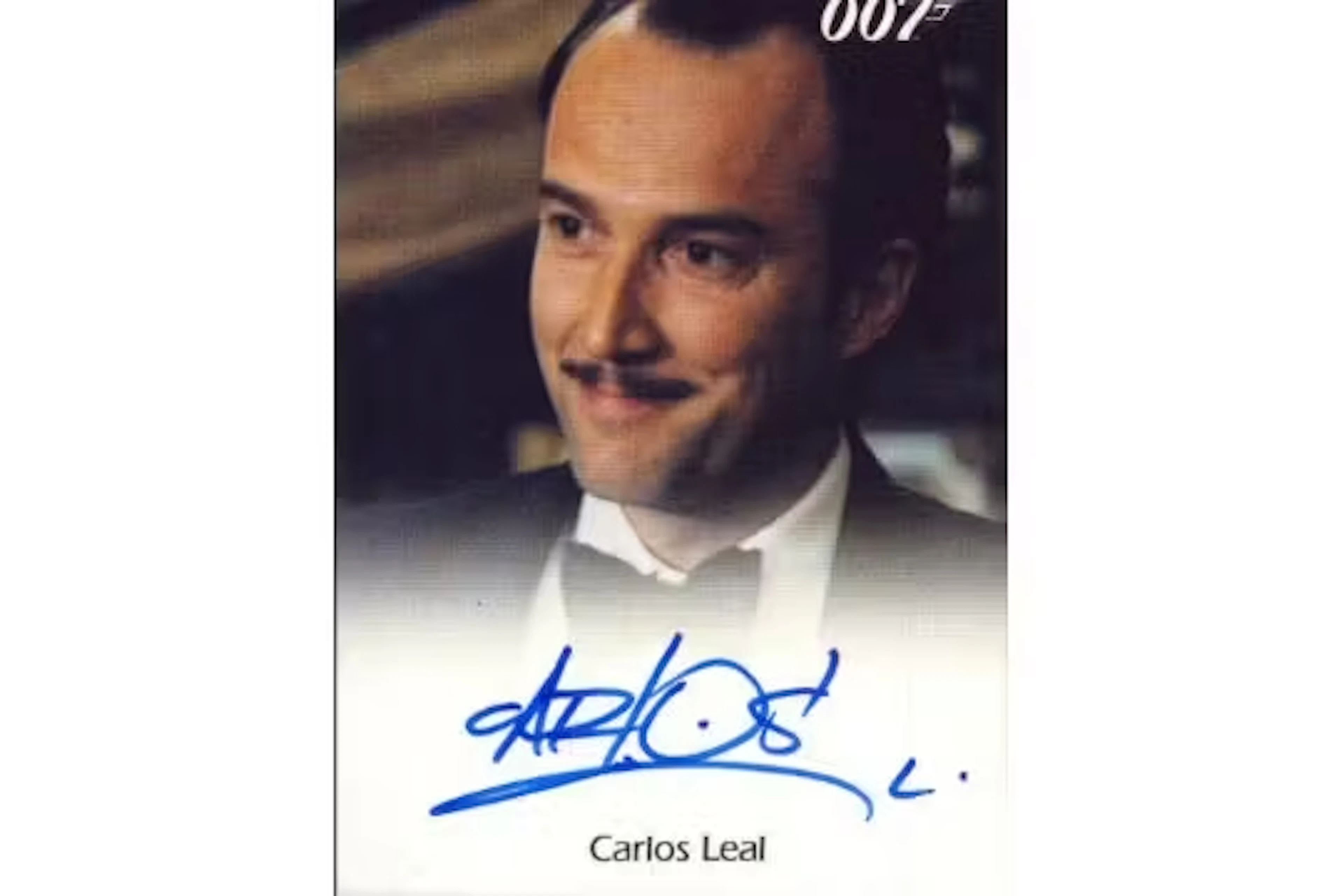 Carlos Leal signed 3x2inch Casino Royale (James Bond) photo card.