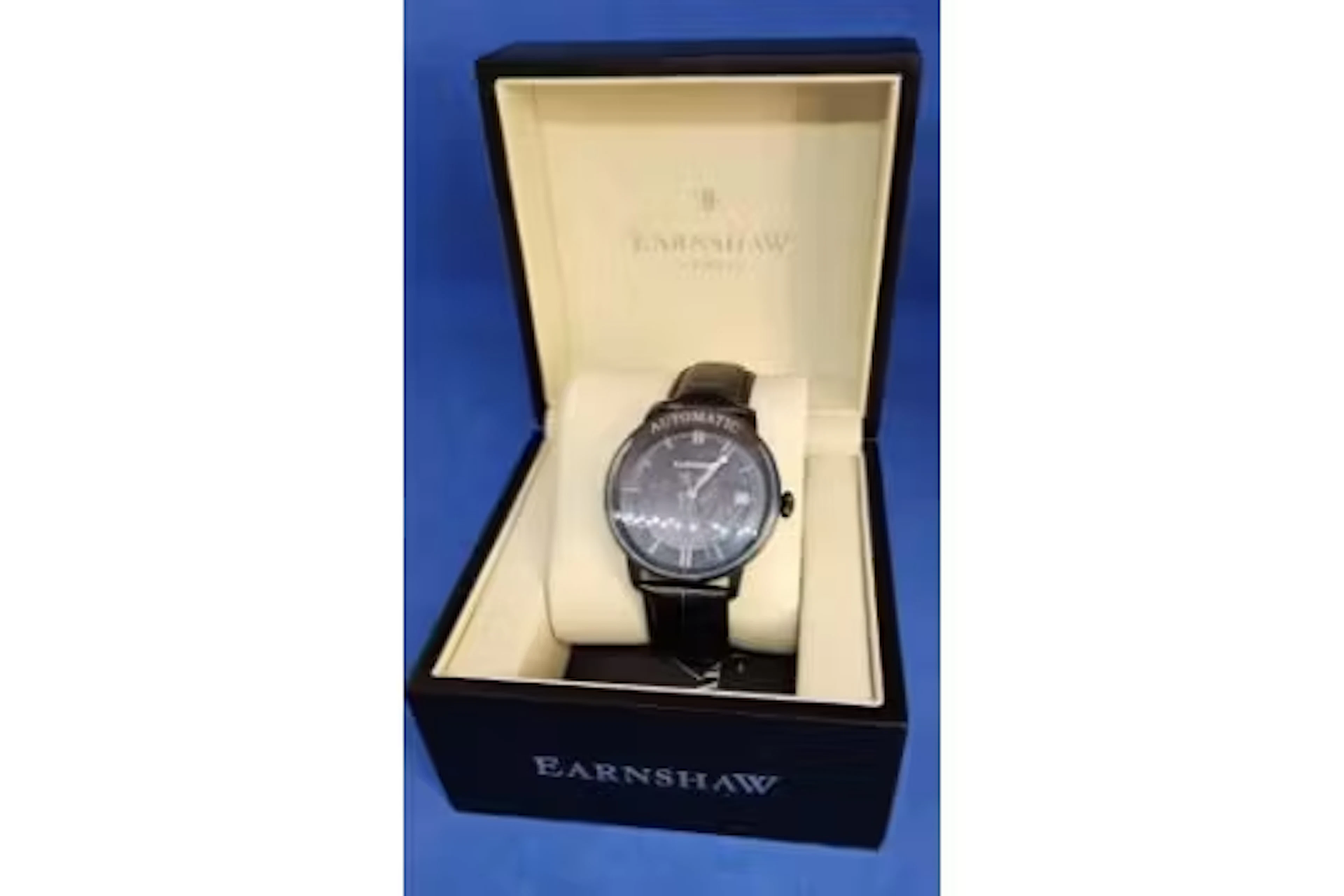 Thomas Earnshaw 1805 Automatic watch (Black) housed in original storage