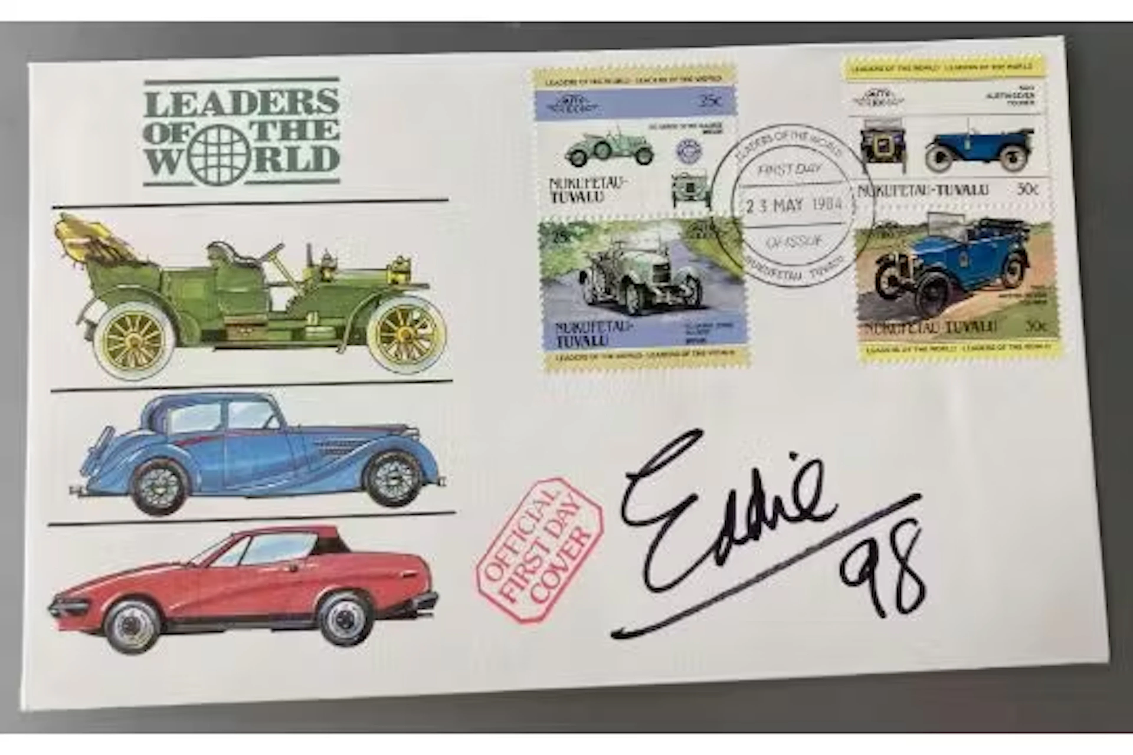 Edward Eddie McKay Cheever Jr. signed Leaders of the World FDCs. American