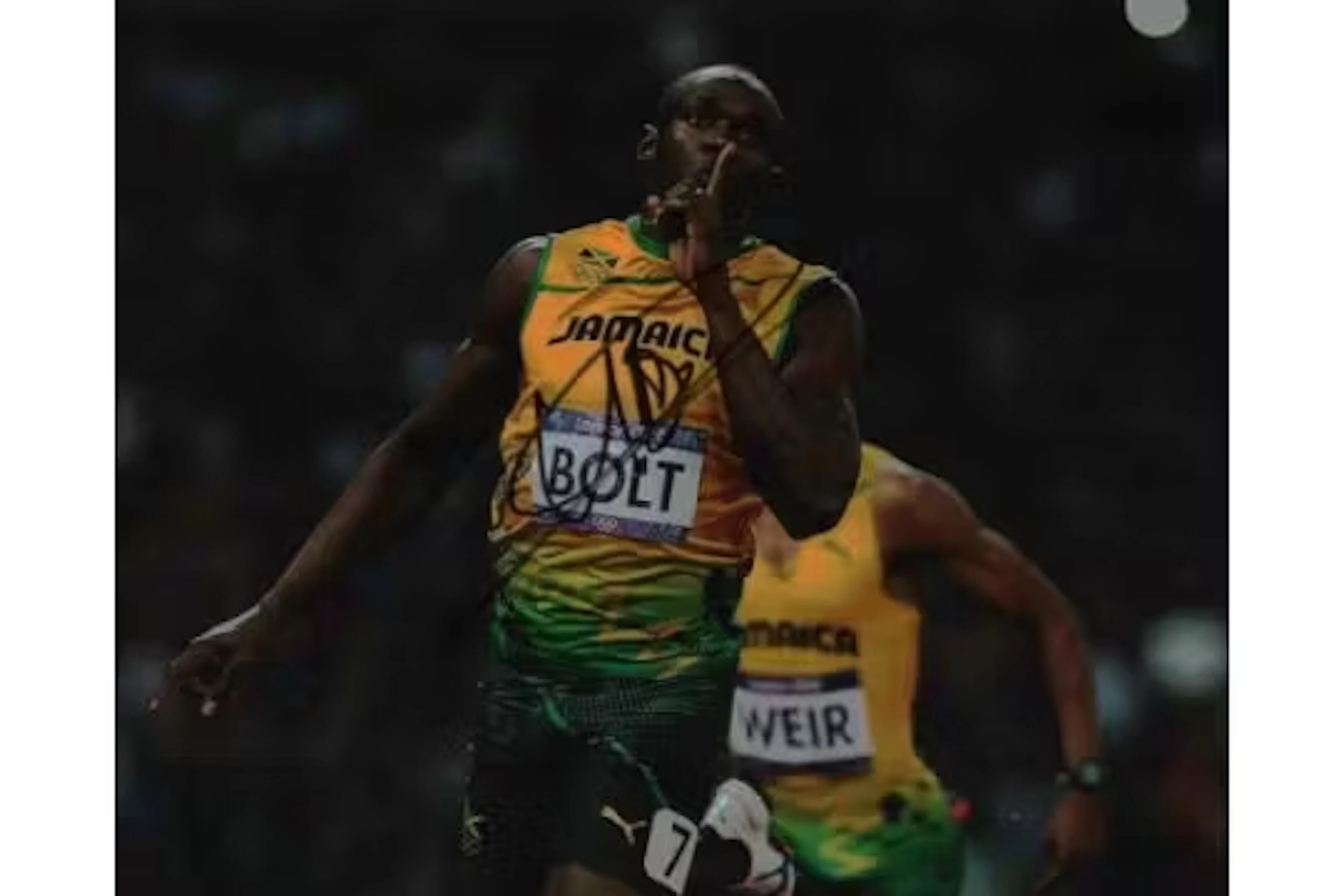 Usain Bolt signed 10x8inch colour photo. Good condition. All autographs