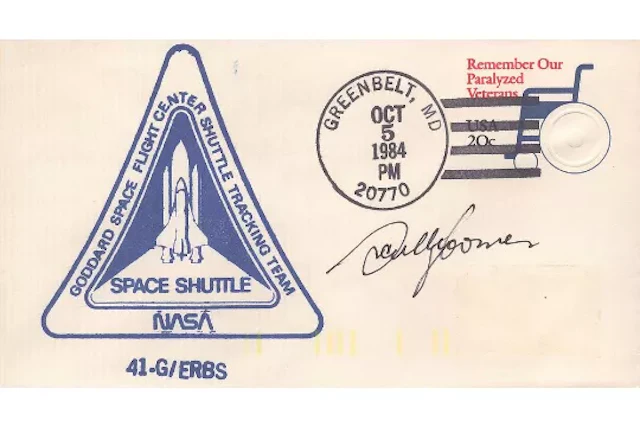 Astronaut Paul Scully-Power signed STS-41-G Challenger commemorative