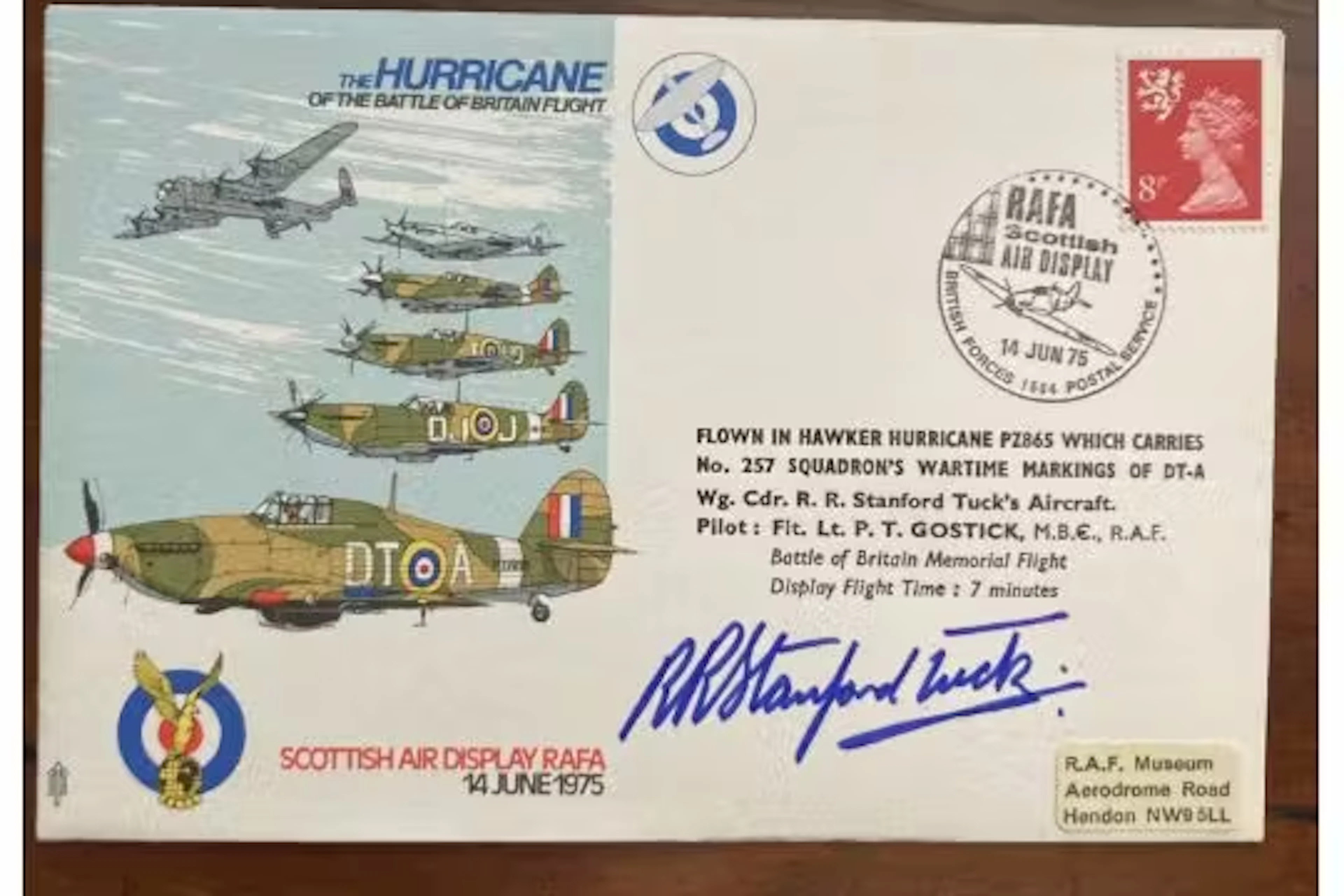 WW2 Battle Britain ace Robert Stanford Tuck DSO DFC signed RAF Hurricane