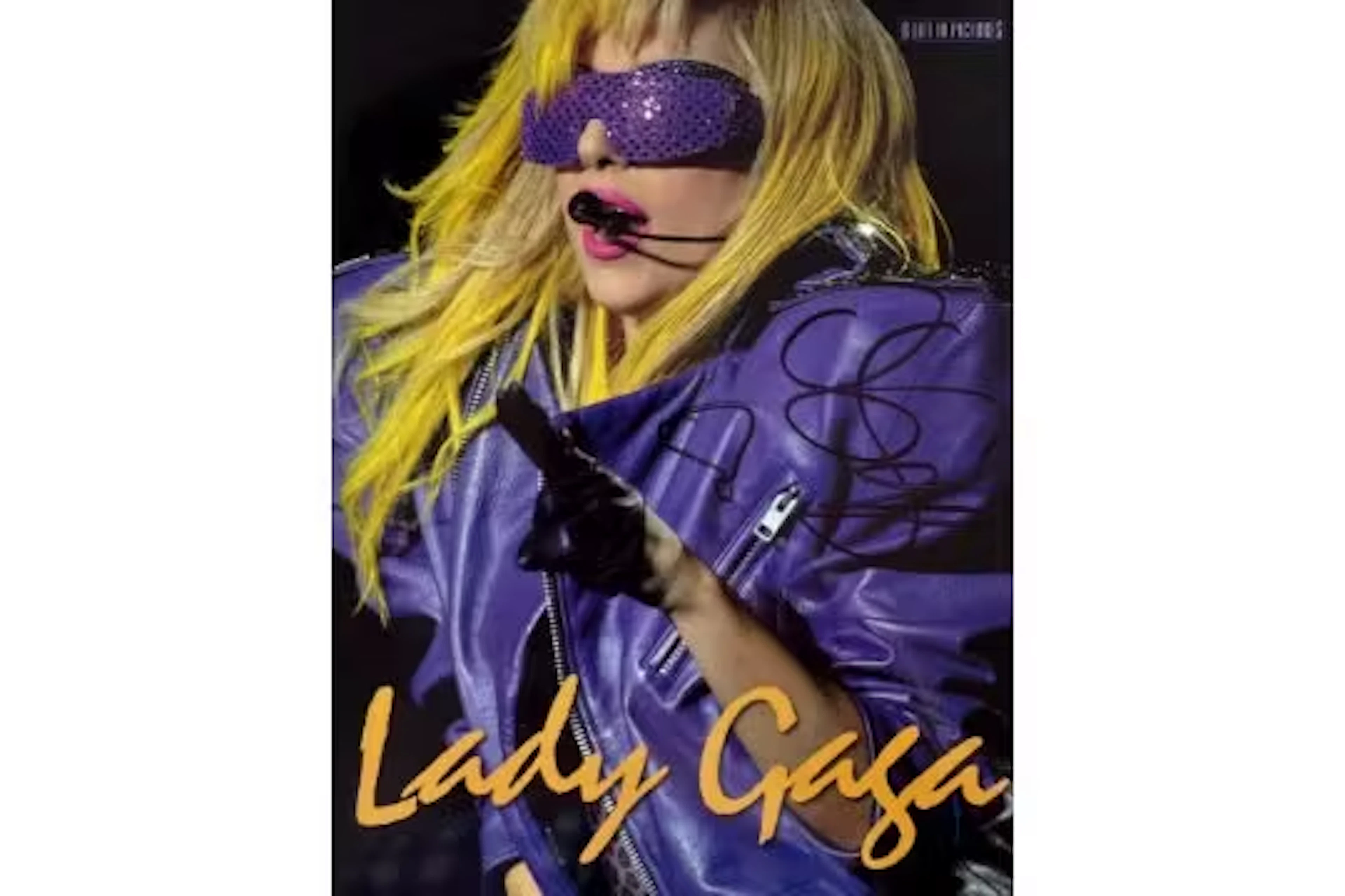 Lady Gaga signed a Life in Pictures paperback book. Good condition.