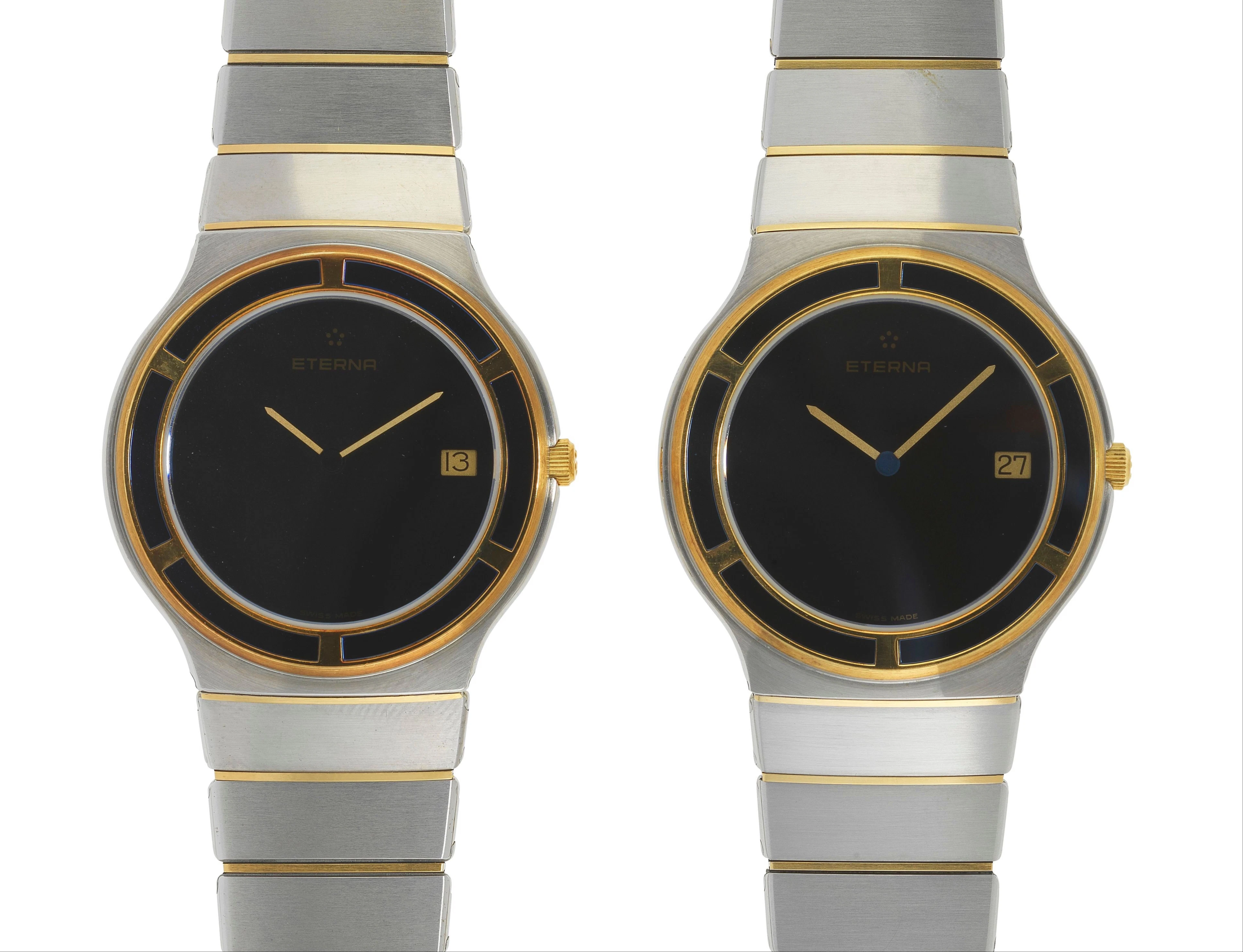 Eterna, lot de deux montres-bracelets ronde à quartz