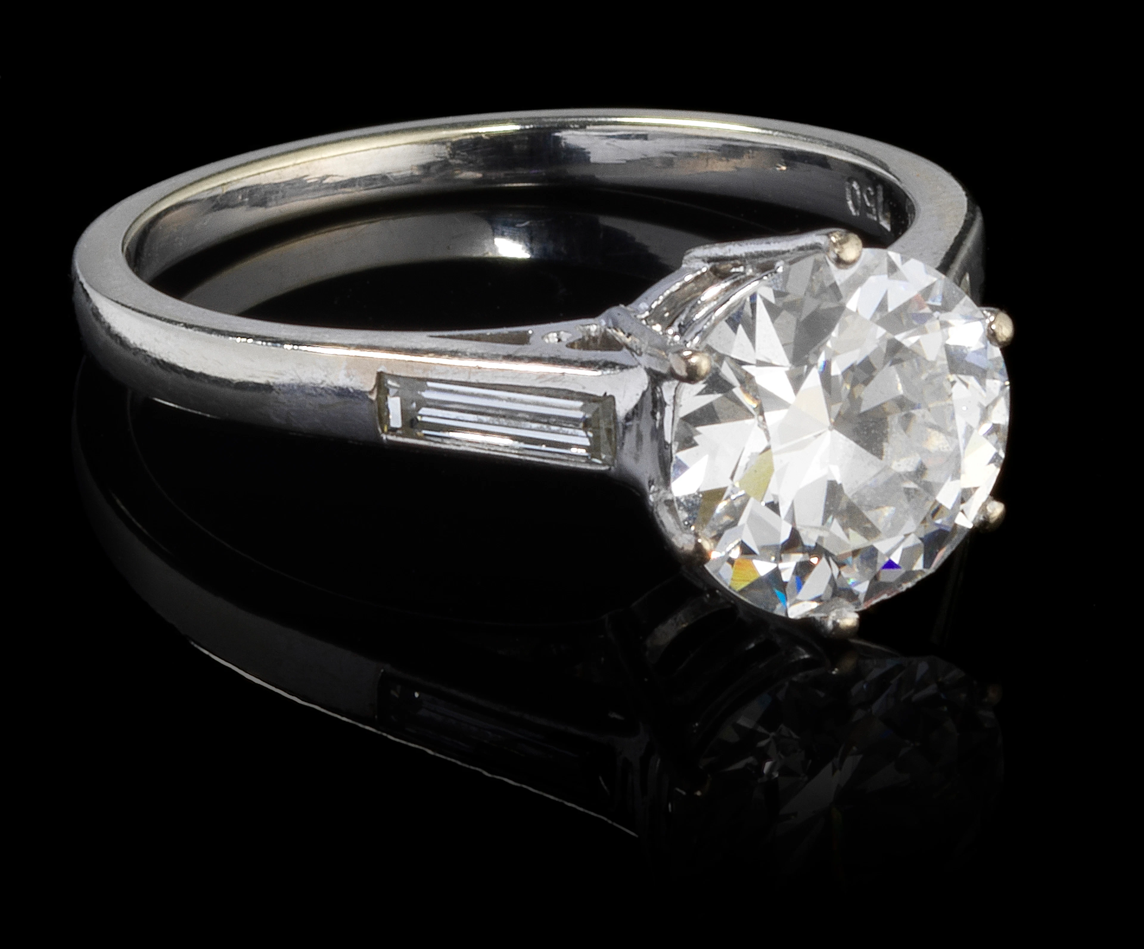 Bague sertie d'un diamant (1,95 ct, E, Si1)
