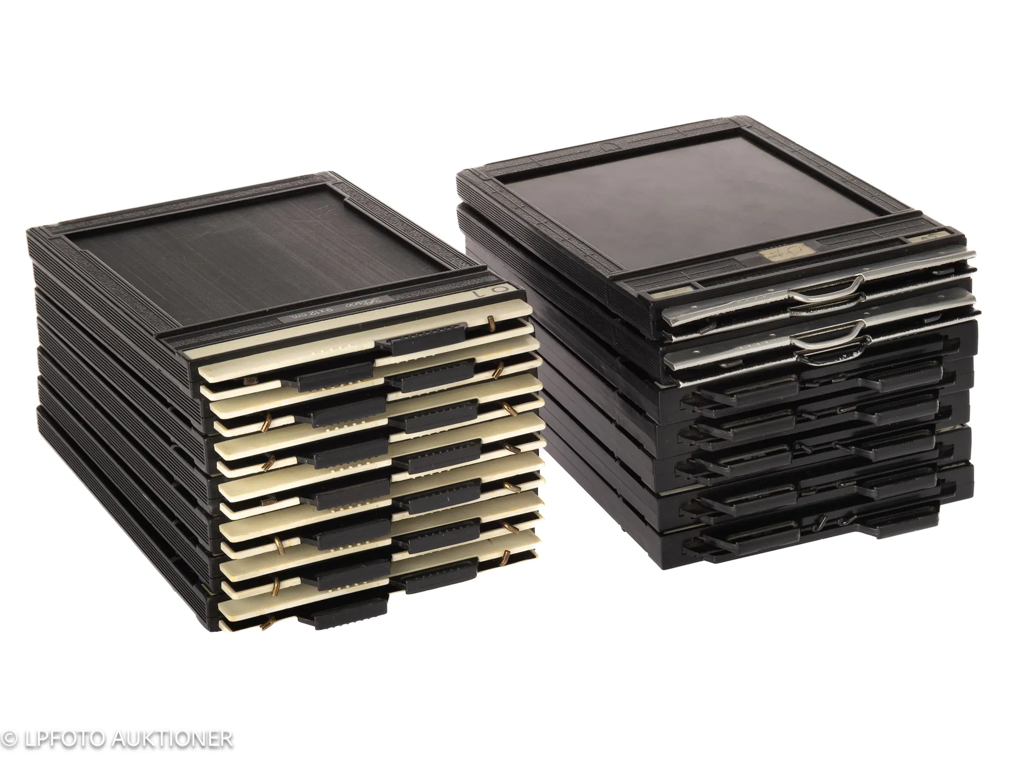 Lot with 14 9x12cm double cut film holders