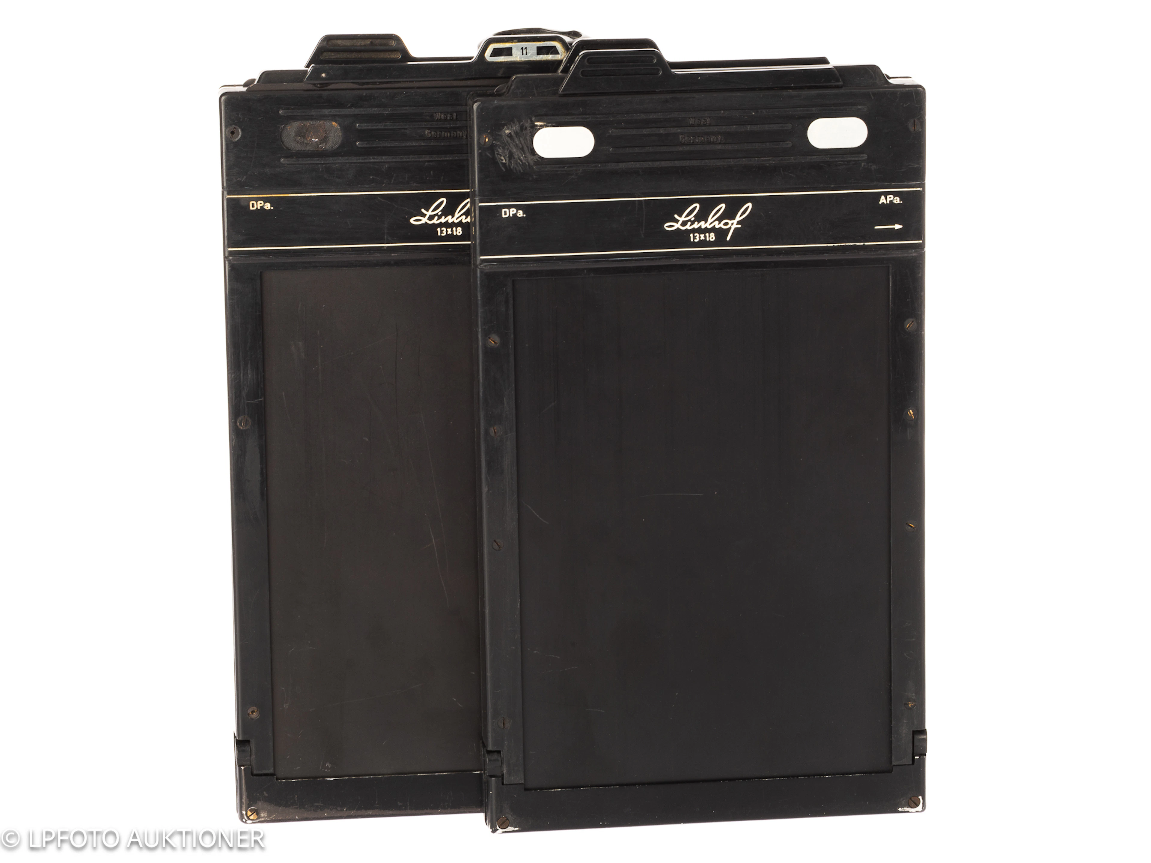 Lot with two 13x18cm cut film holder