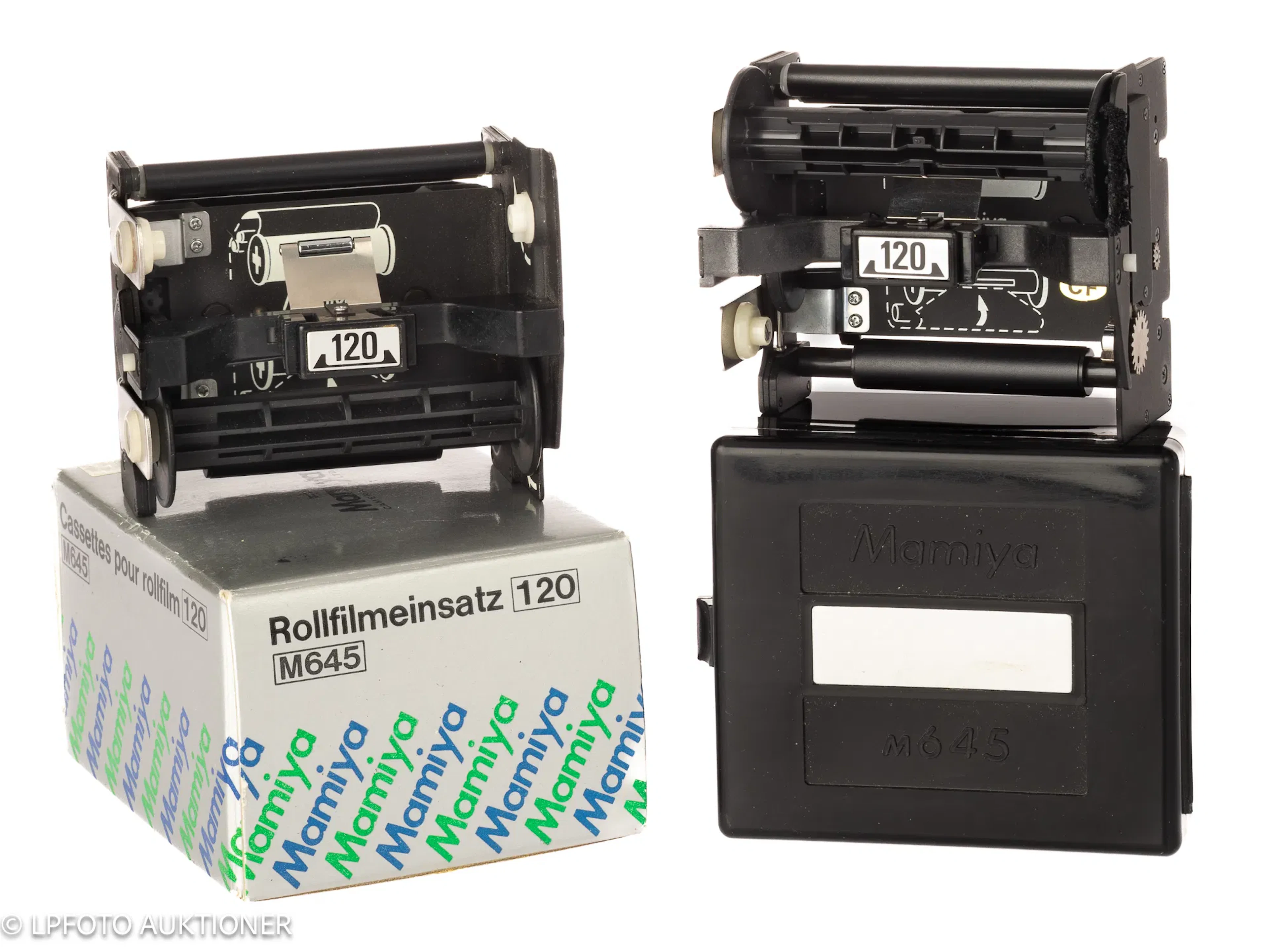 Lot with 2 Mamiya M645 roll film inserts 120