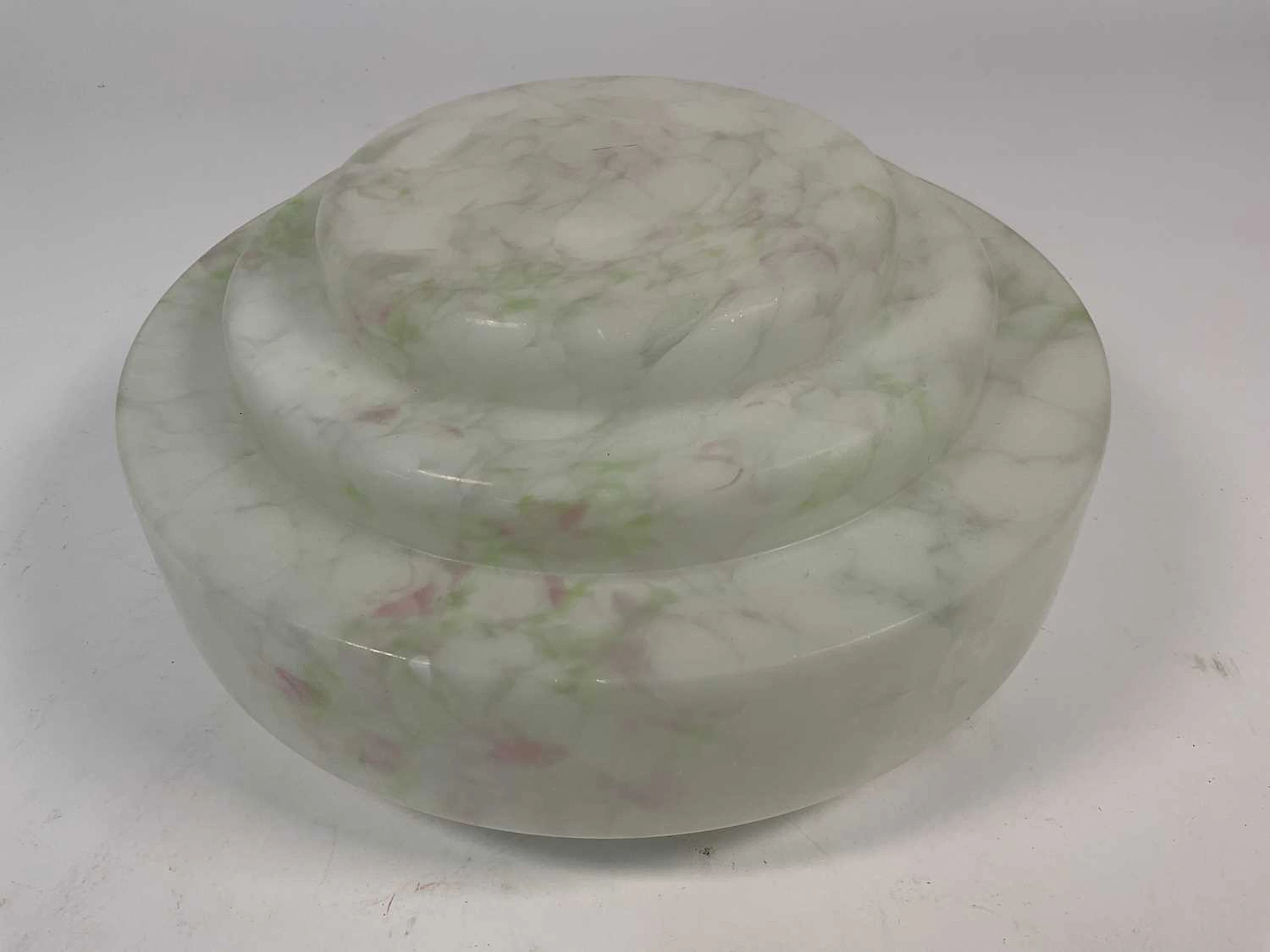 A marbled effect glass step plafonnier