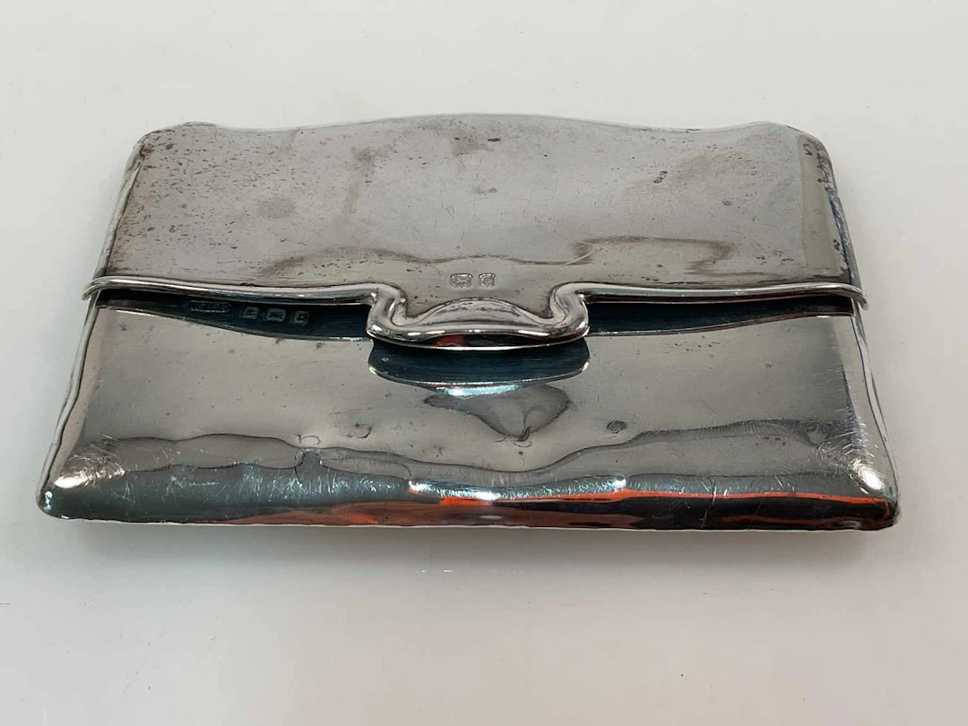 WILLIAM HENRY SPARROW; an Edward VII hallmarked silver card case
