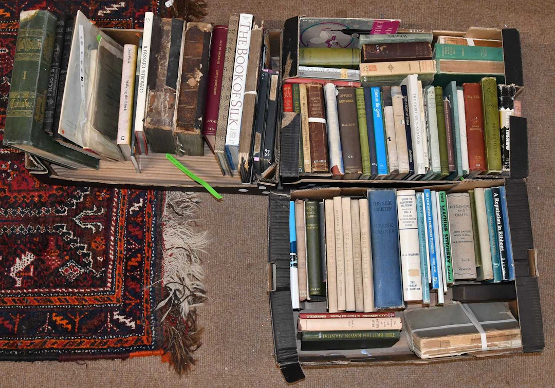 A miscellany of books mostly on silk and textile history