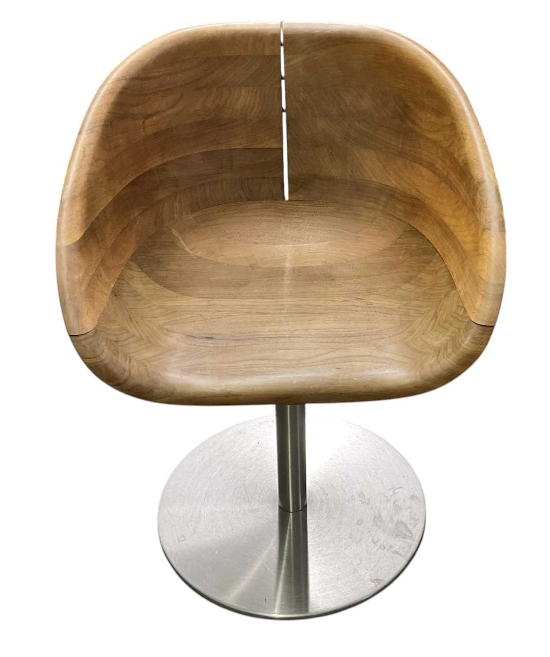 RIVA1920 BY C R & S; a modern contemporary 'Gioconda' swivel hardwood chair