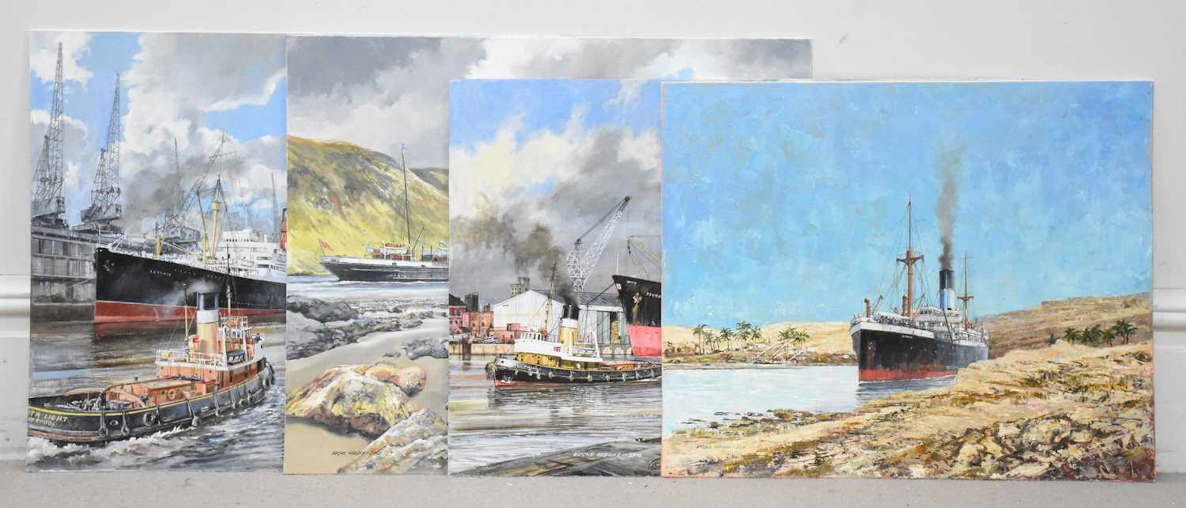 EDGAR HODGES (1928-2025); four oils on board
