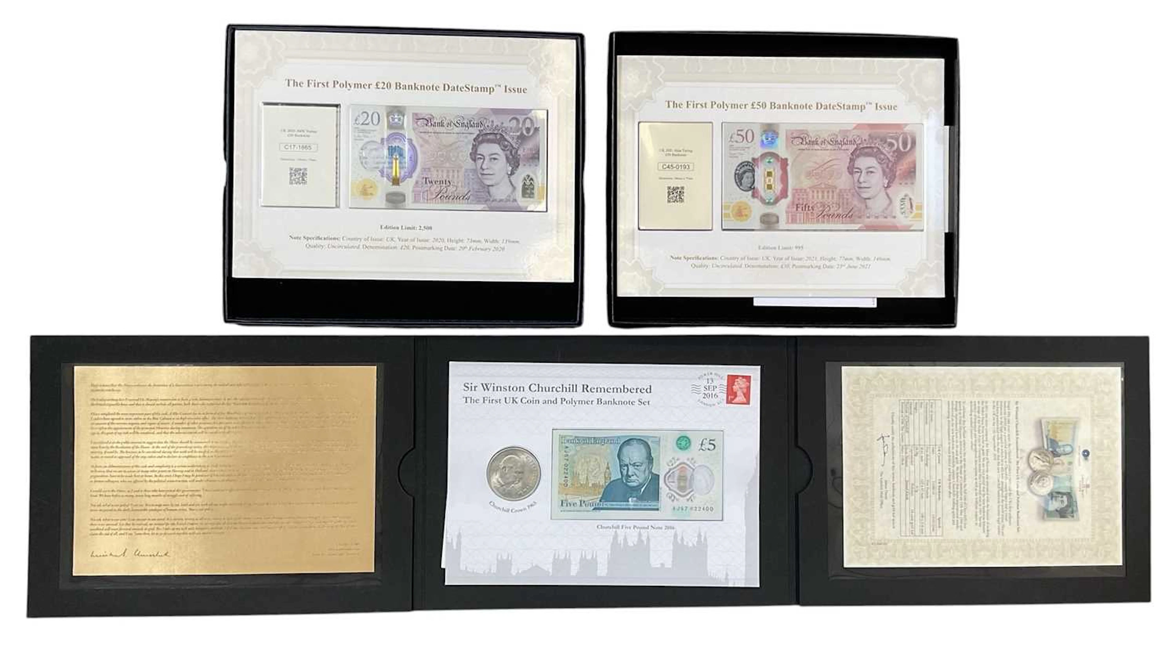 THE LONDON MINT OFFICE; a cased encapsulated 2016 coin and note cover